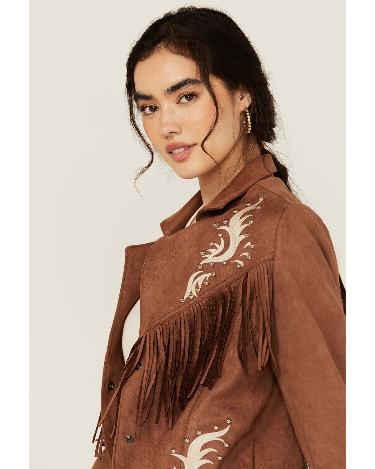 Rock & Rock Denim Women's Suede Fringe Jacket