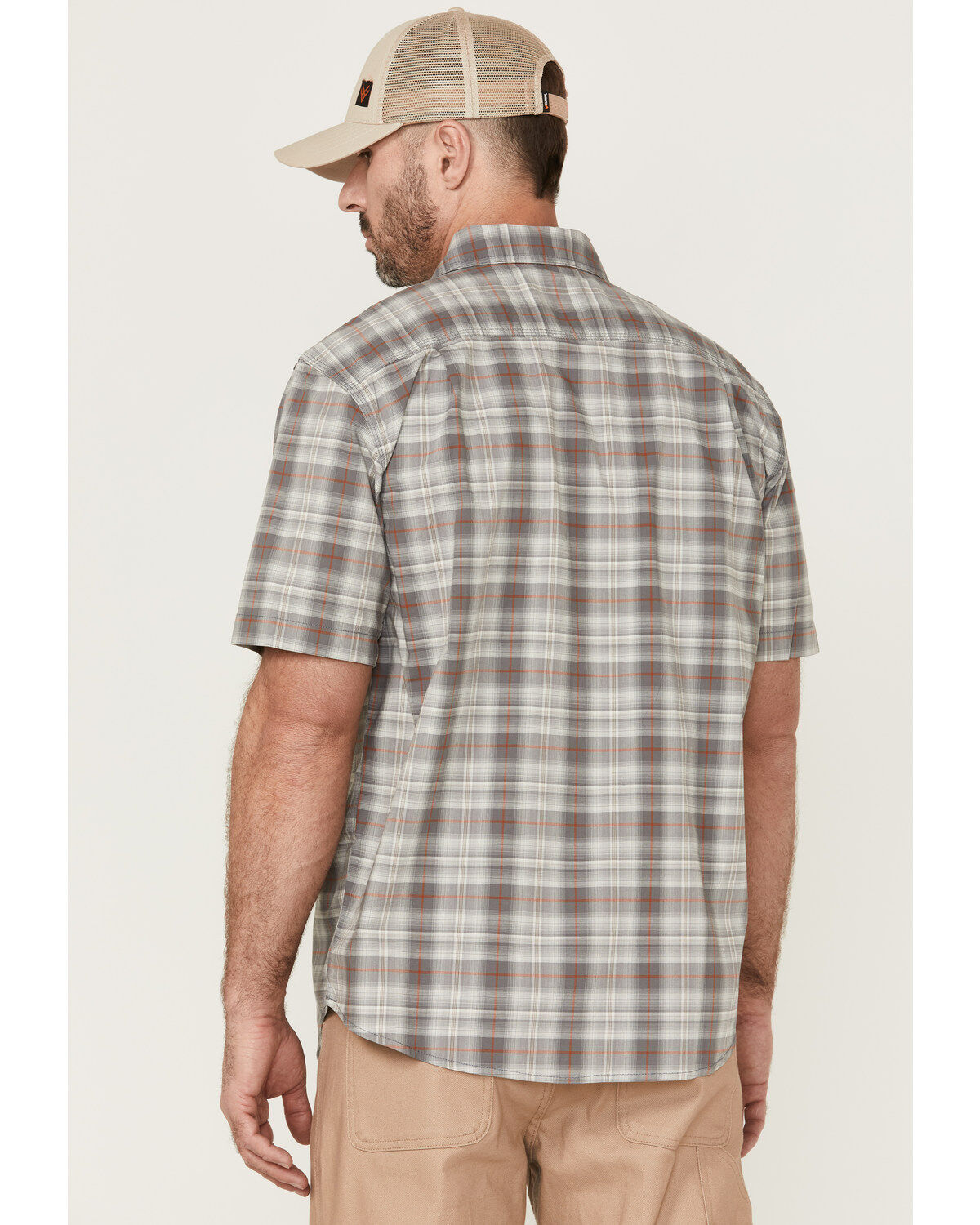 Carhartt Men's Rugged Flex Steel Plaid Print Relaxed Short Sleeve Snap Western Shirt