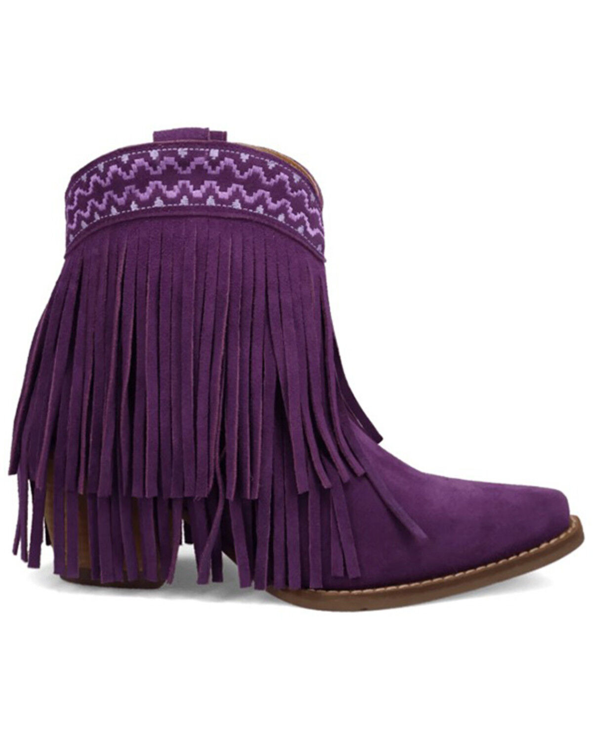 Dingo Women's Tapadero Suede Fringe Western Booties - Round Toe
