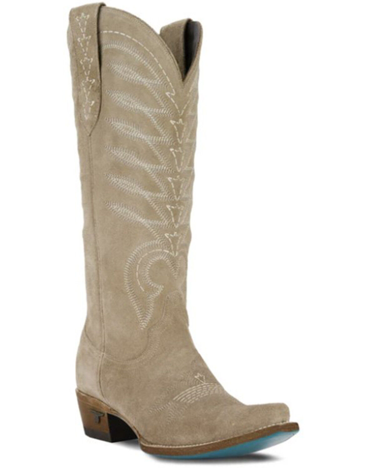 Lane Women's Squash Blossom Suede Tall Western Boots - Snip Toe