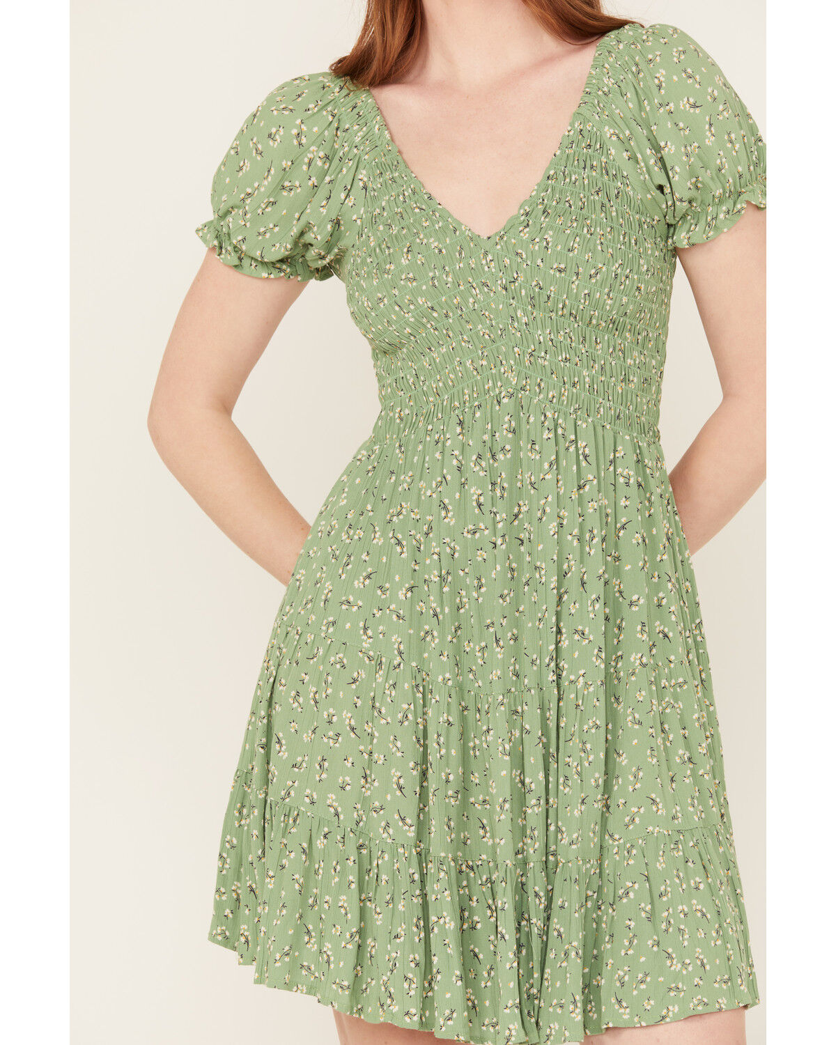 Angie Women's Floral Print Short Sleeve Mini Dress