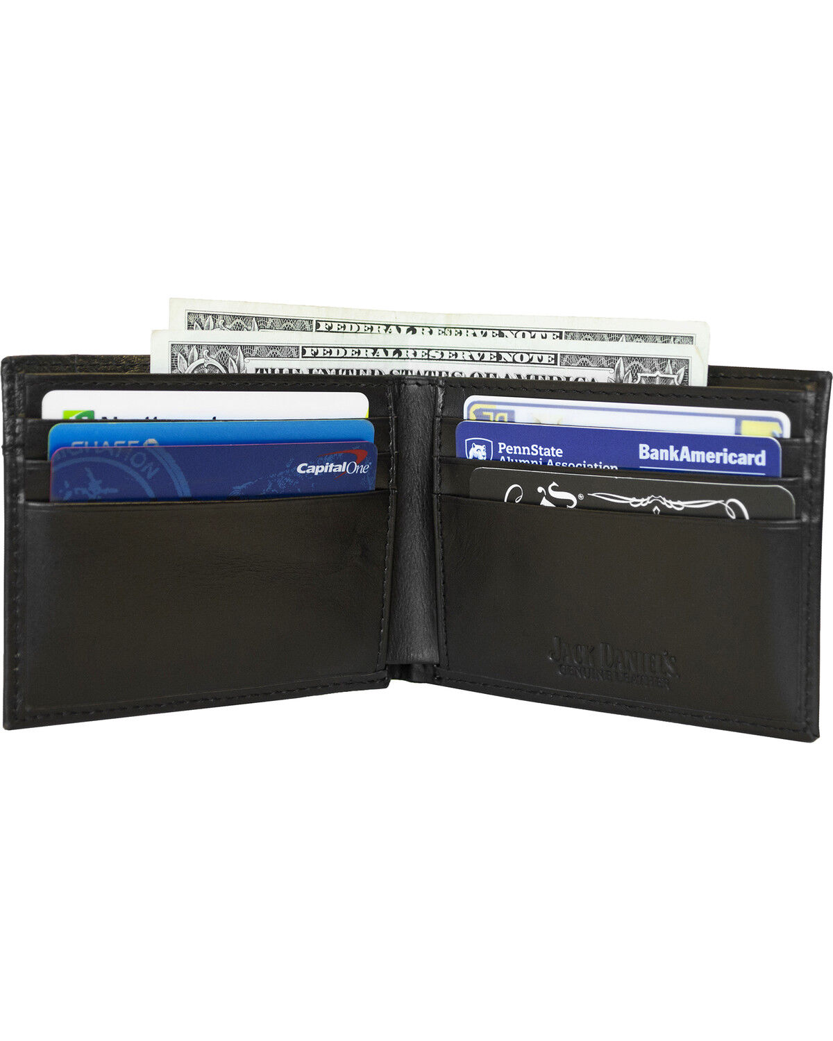 Western Express Men's Black Old #7 Leather Billfold Wallet
