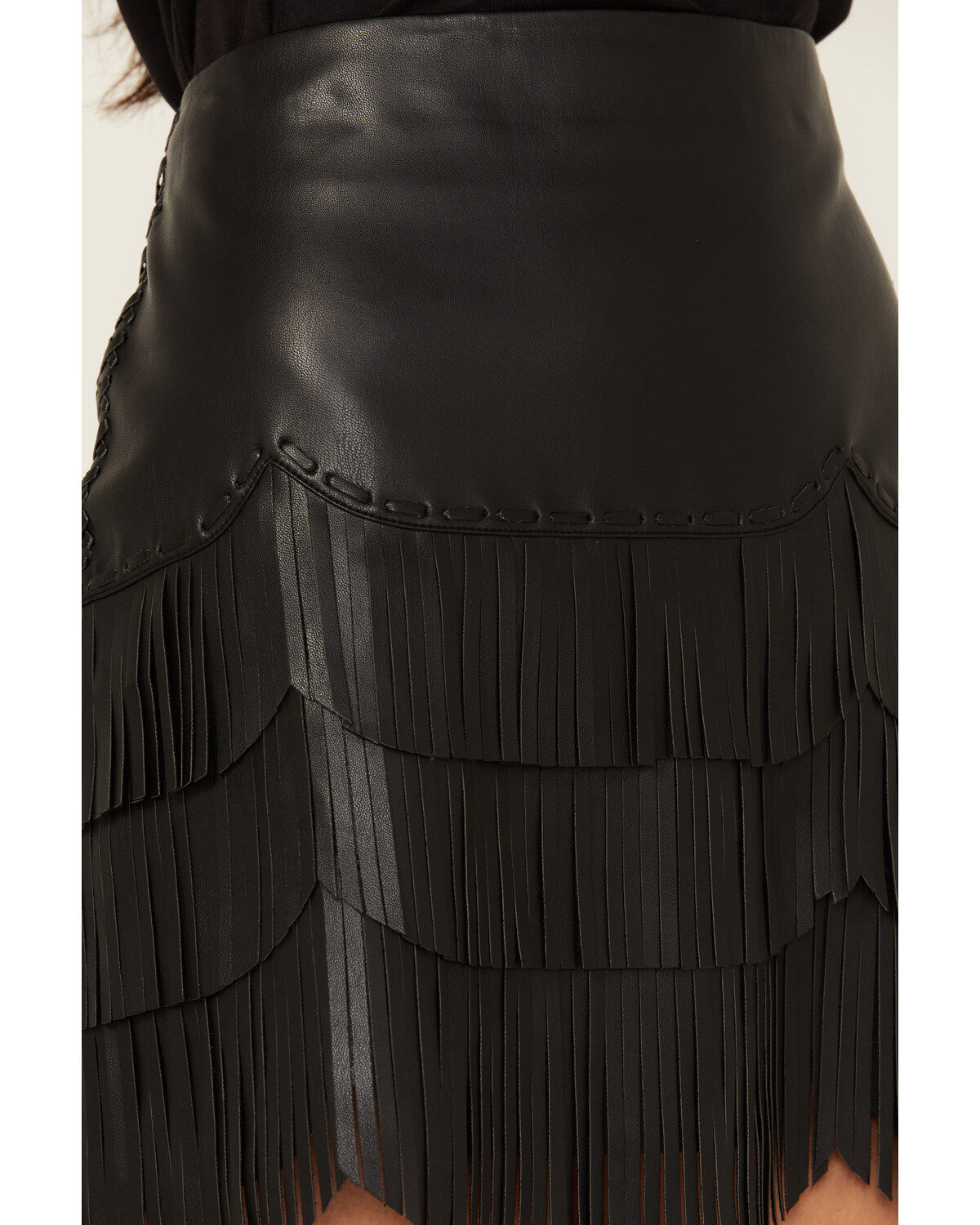 Idyllwind Women's Irene Fringe Faux Leather Skirt