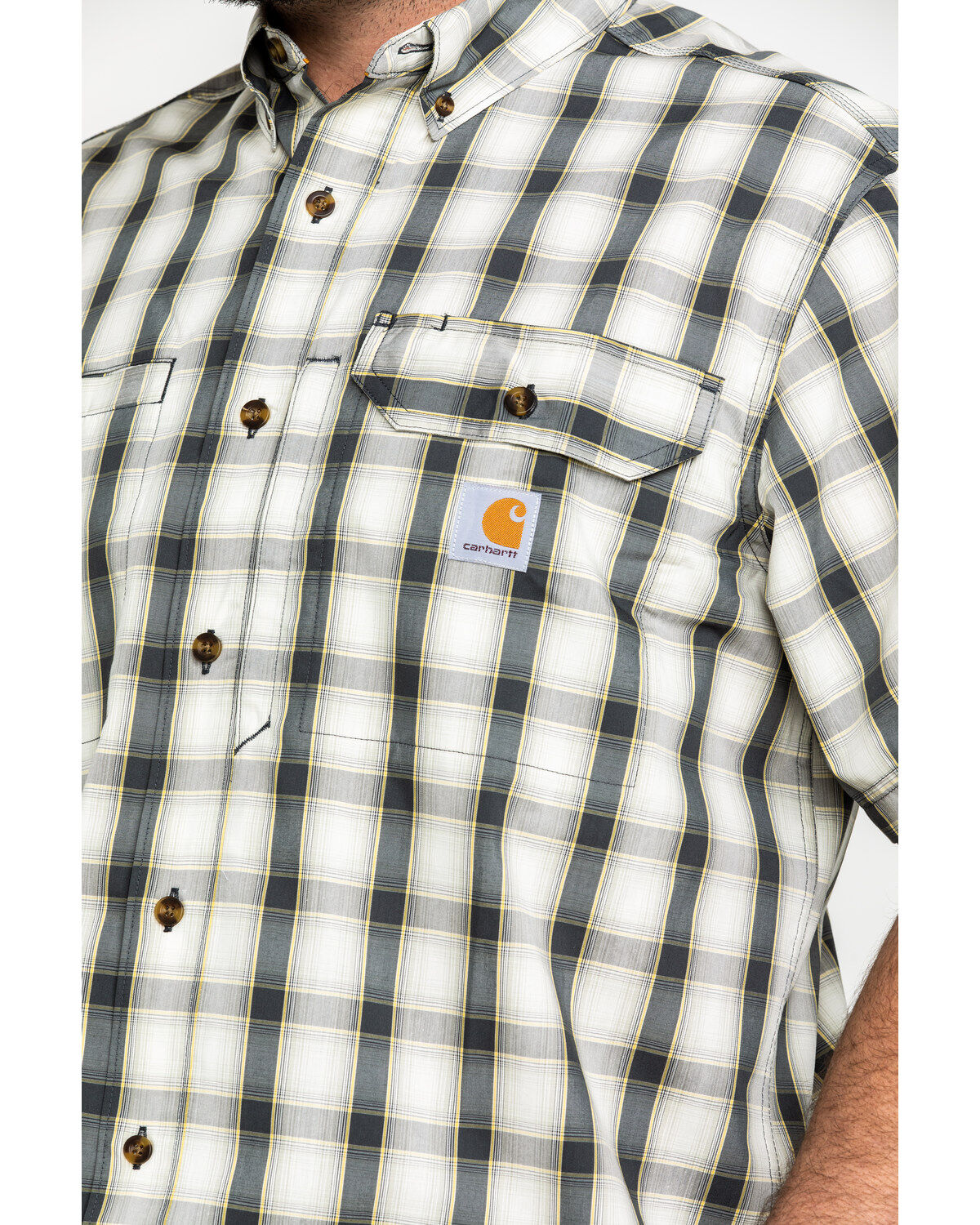 Carhartt Men's Plaid Print Rugged Flex Rigby Short Sleeve Work Shirt