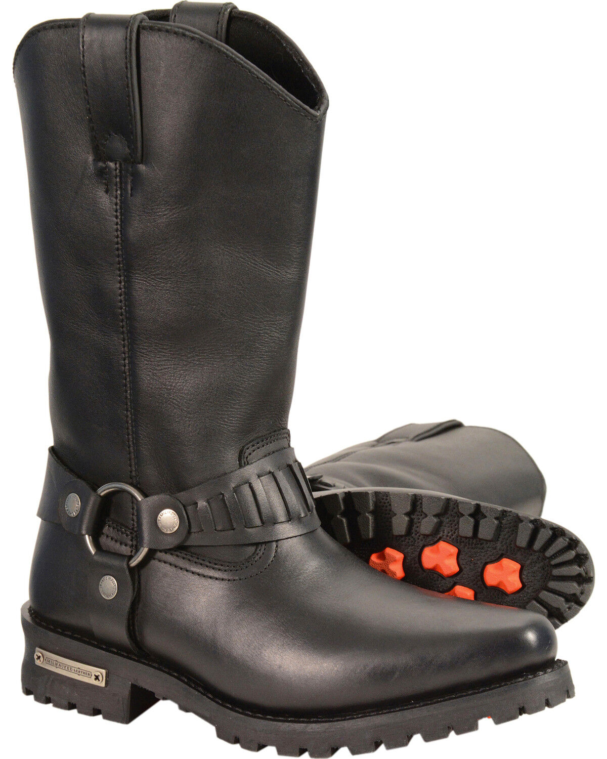 Milwaukee Leather Men's 11" Western Style Harness Boots - Square Toe