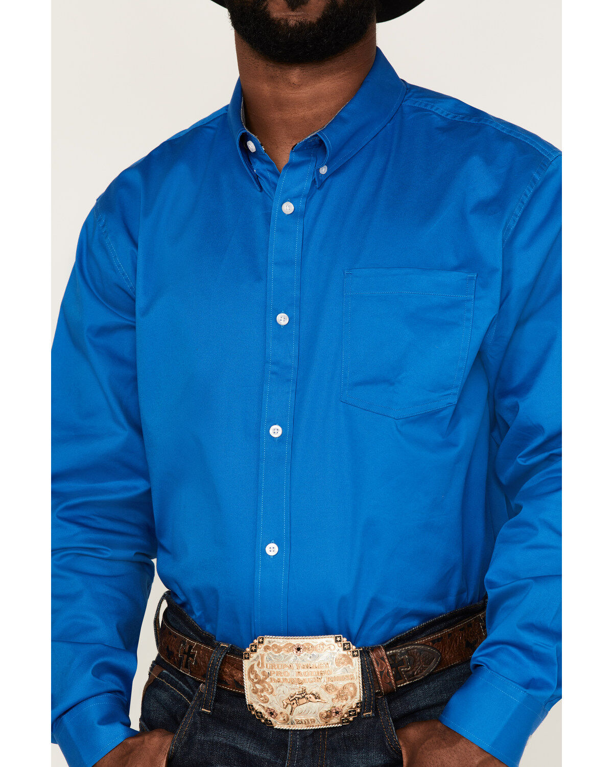 RANK 45® Men's Basic Twill Long Sleeve Button-Down Western Shirt - Tall