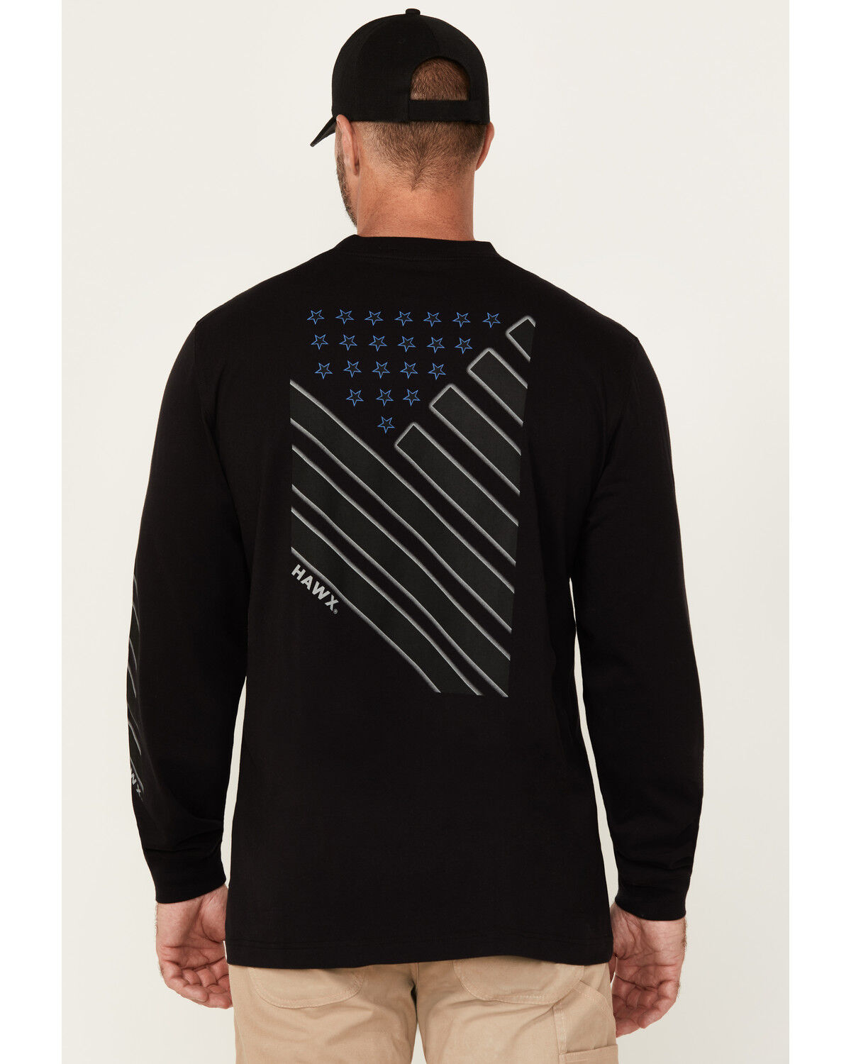 Hawx Men's Stripes Long Sleeve Graphic Work T-Shirt