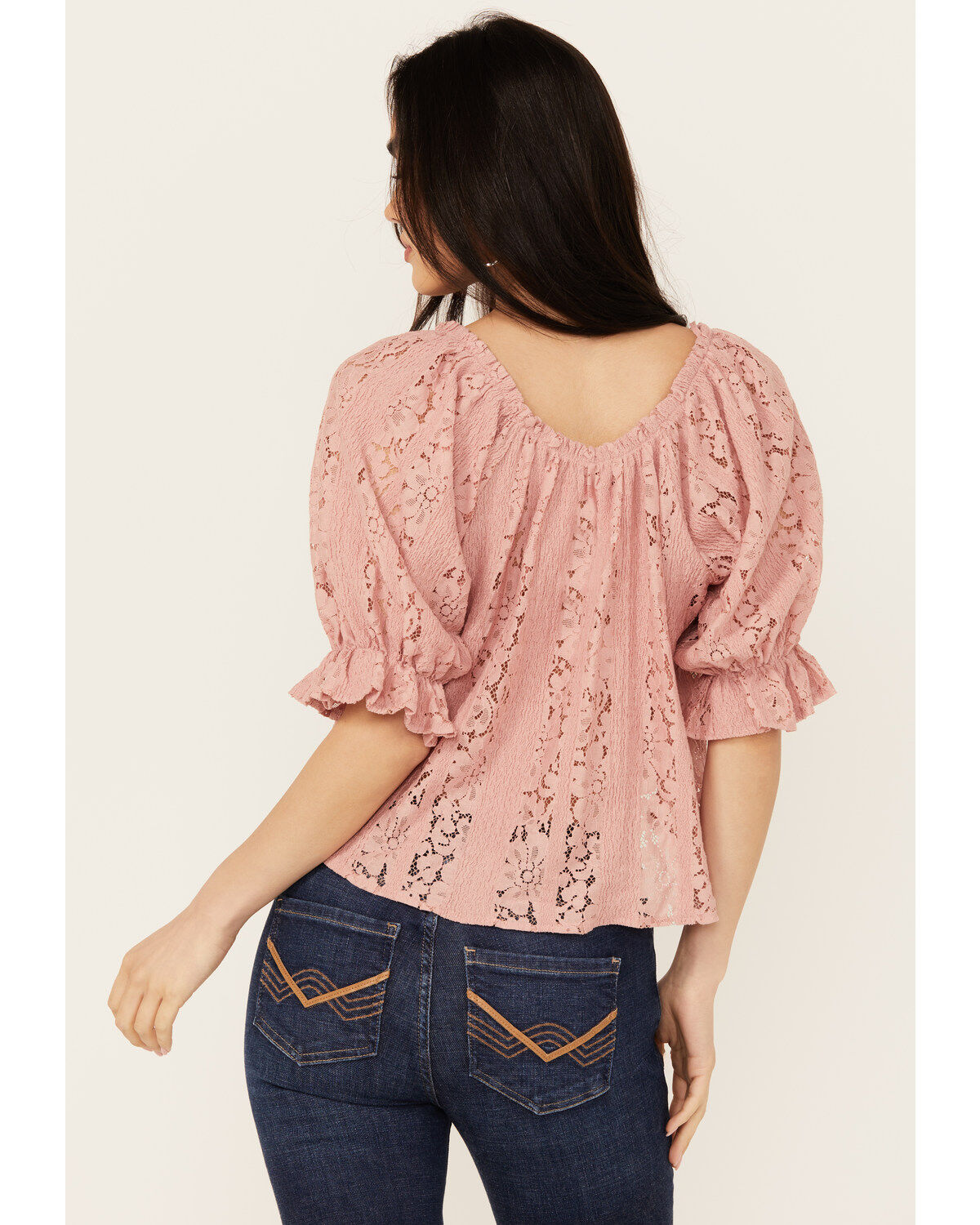 Free People Women's Stacey Lace Cropped Shirt