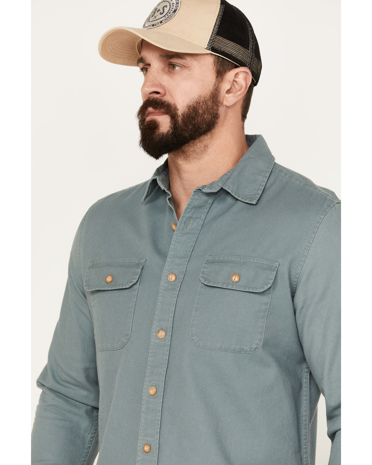 Pendleton Men's Beach Shack Solid Long Sleeve Button-Down Western Shirt