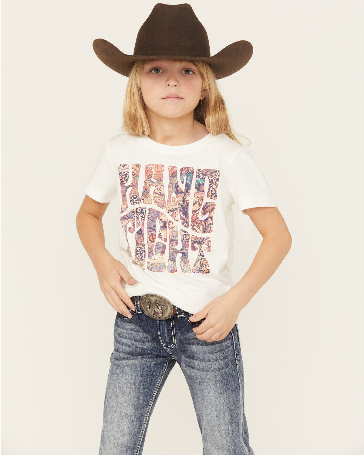 Wrangler X Lainey Wilson Girls' Hang Tight Short Sleeve Graphic Tee