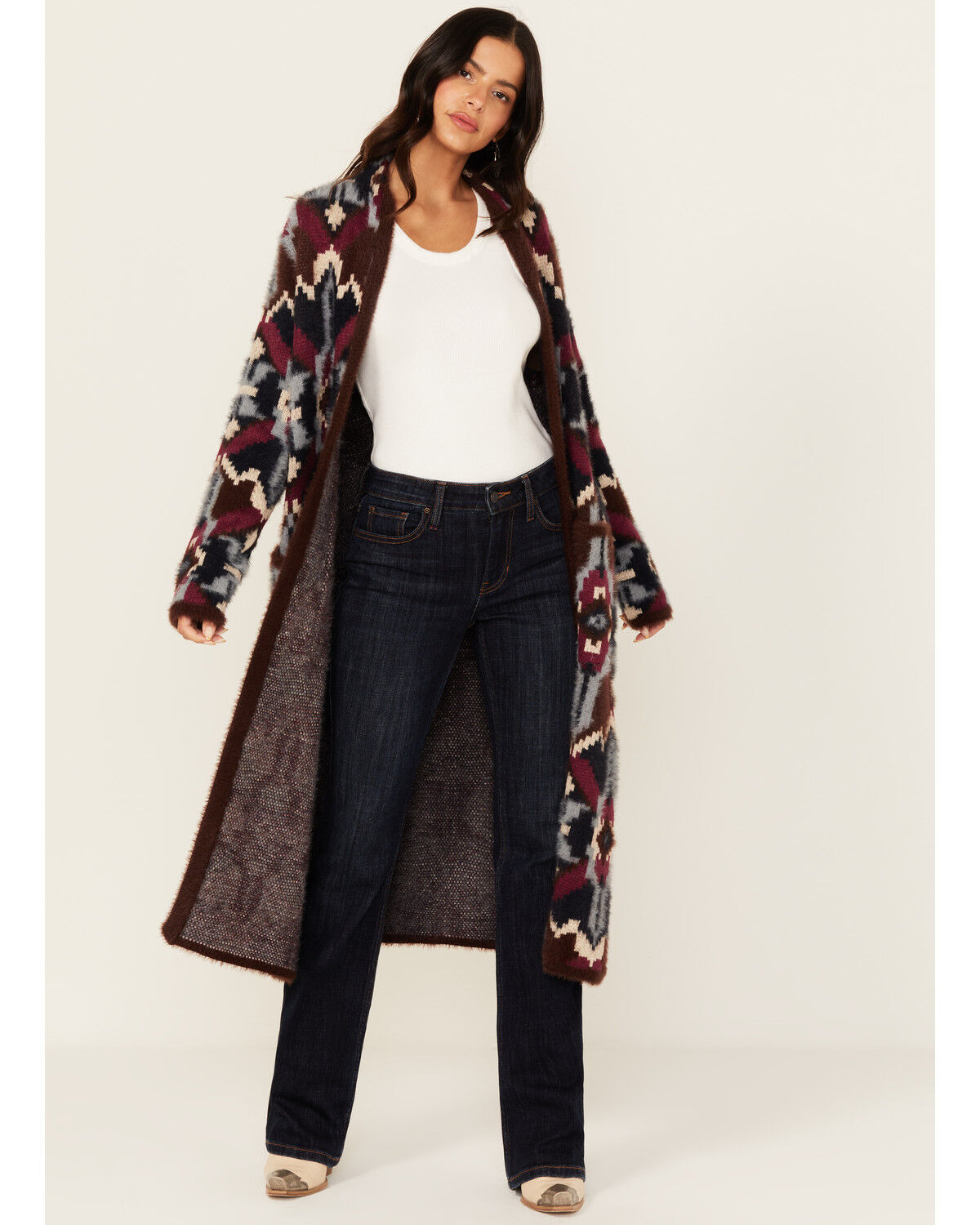 Shyanne Women's Southwestern Print Long Cardigan