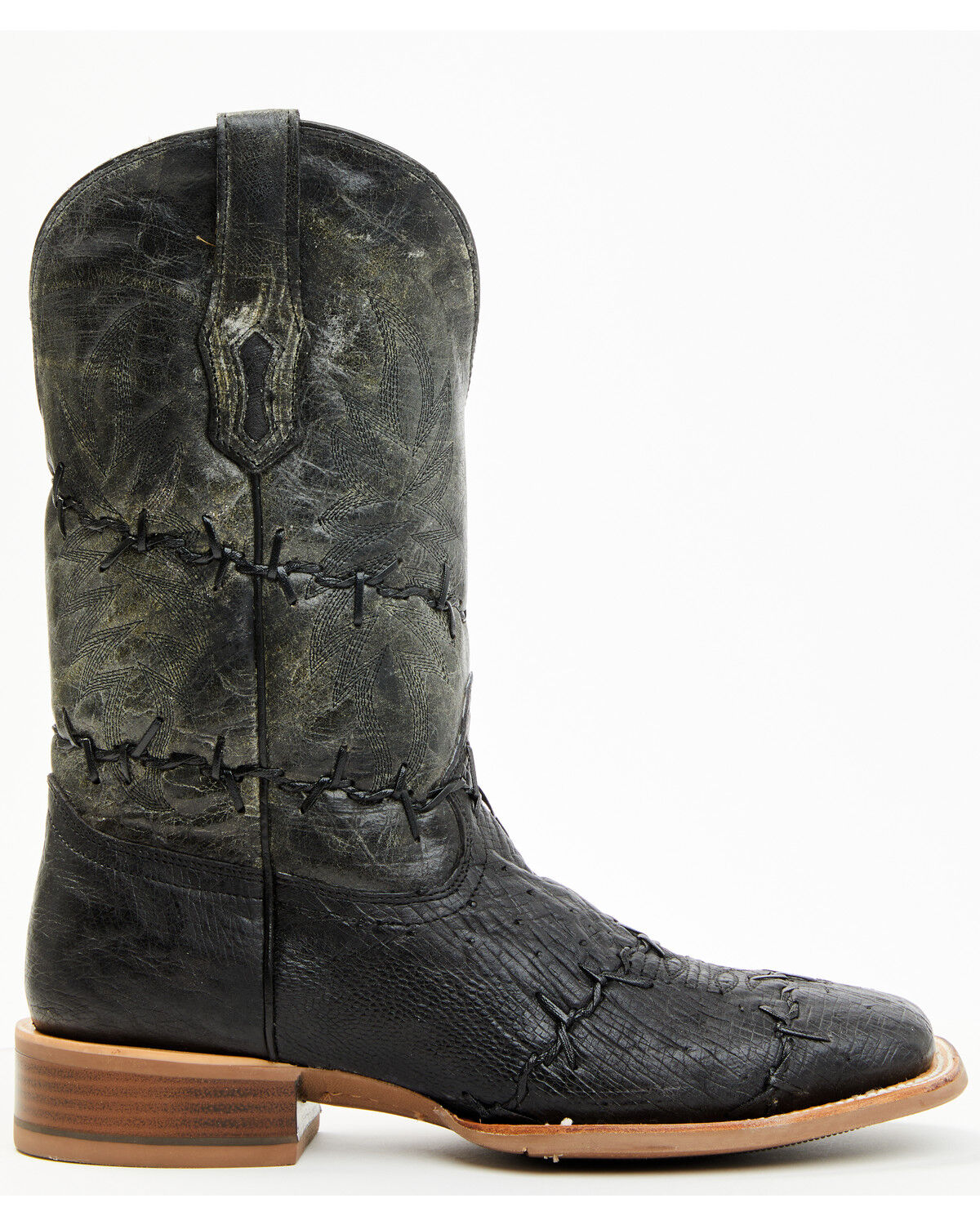Corral Men's Exotic Ostrich Barbed Wire Western Boots - Broad Square Toe