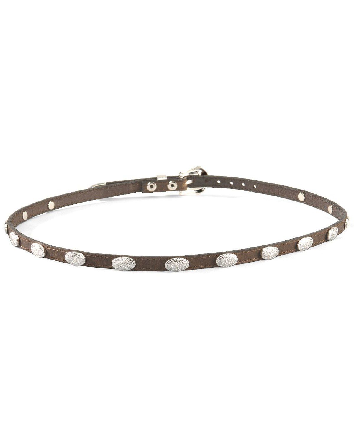Concho Embellished Leather Hat Band