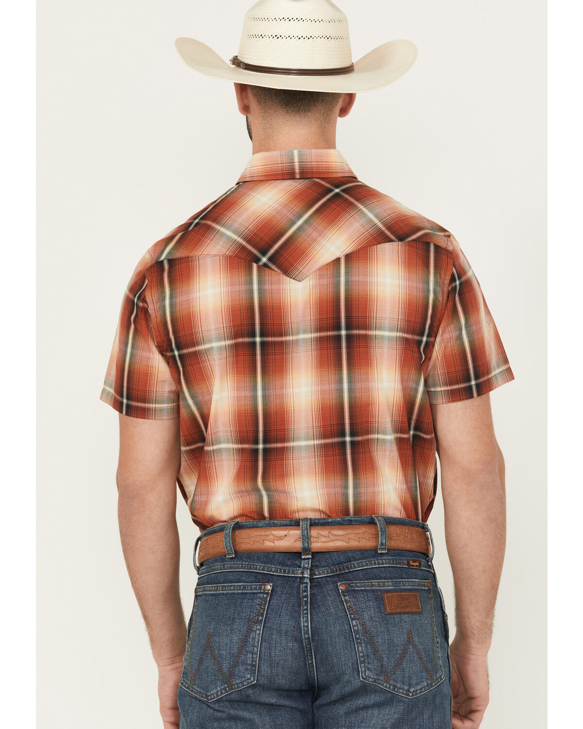 Pendleton Men's Frontier Plaid Print Short Sleeve Snap Stretch Western Shirt