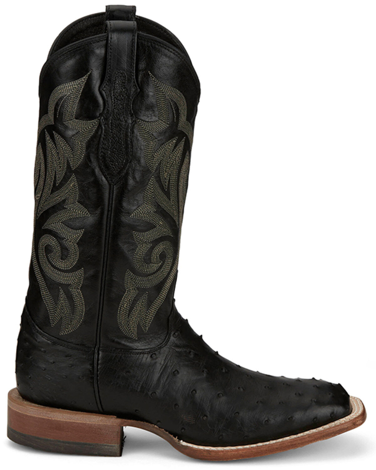 Justin Men's Exotic Full Quill Ostrich Western Boots - Broad Square Toe