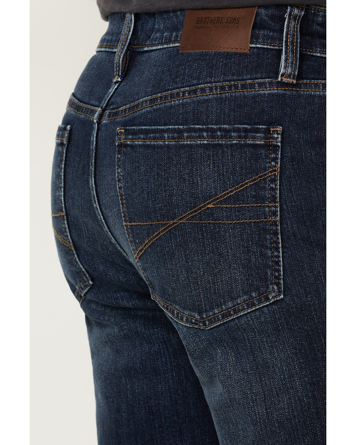 Brothers and Sons Men's Diamond Back Dark Wash Stretch Slim Straight Jeans