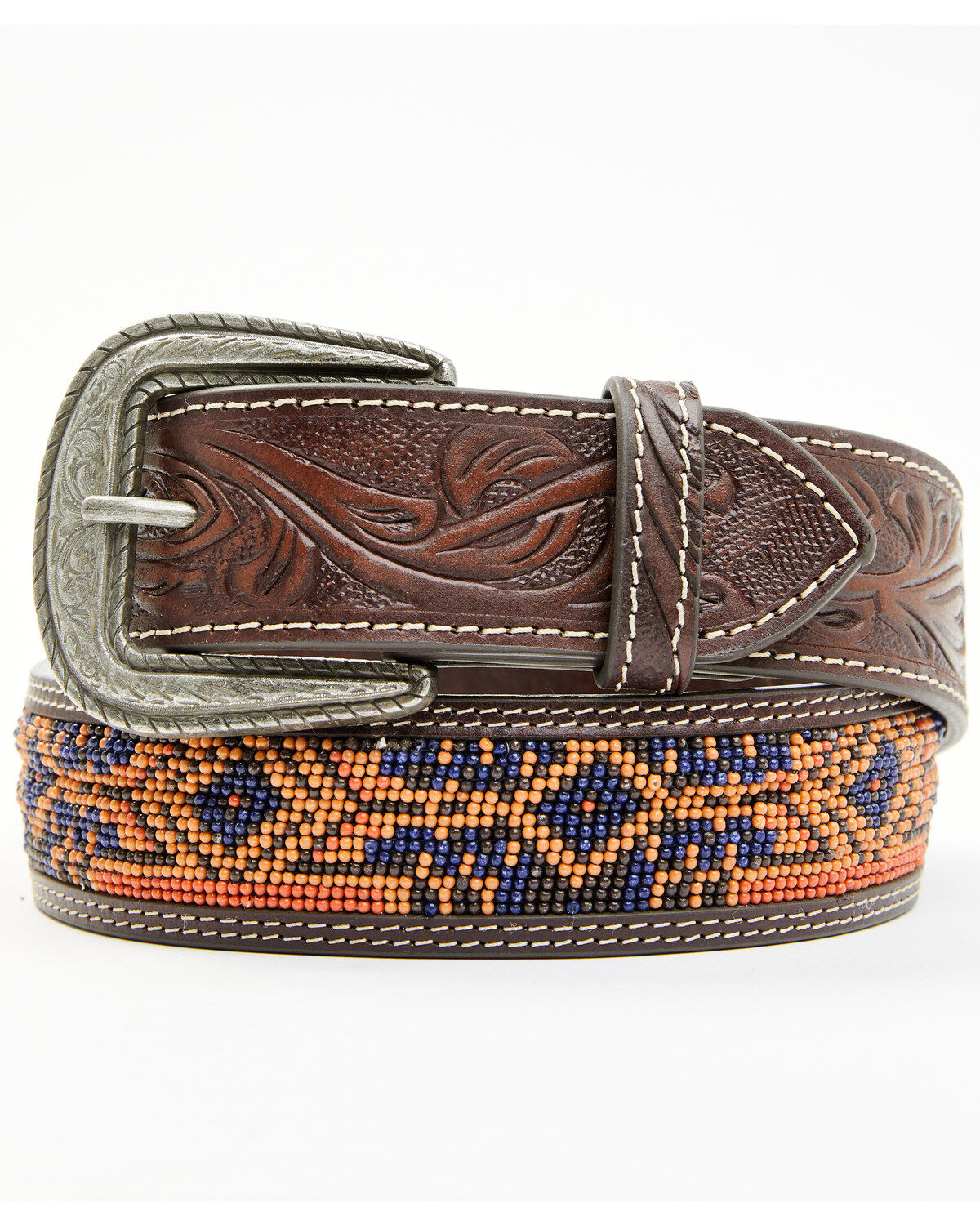 RANK 45® Men's Seed Bead Leather Belt
