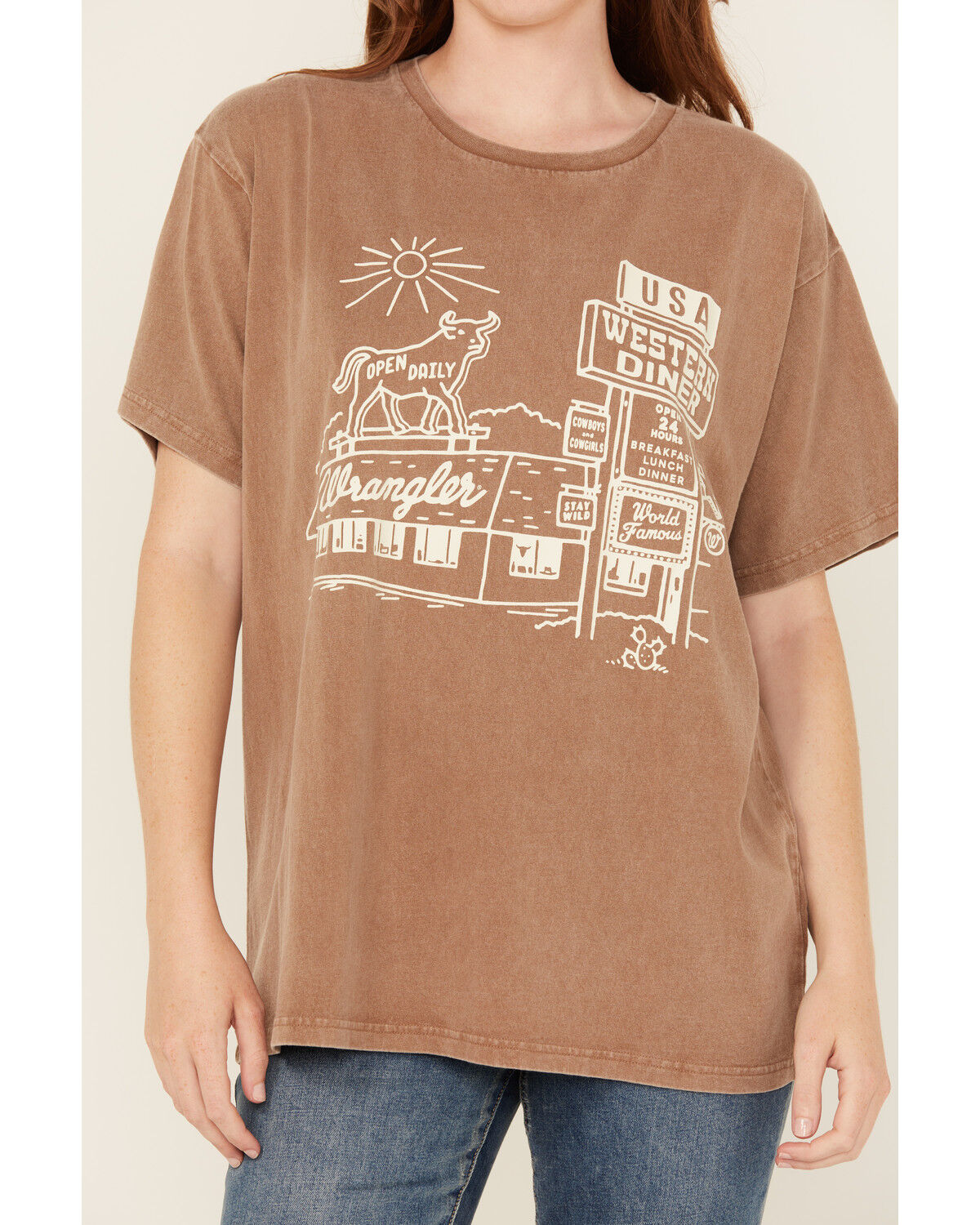 Wrangler Women's Western Diner Short Sleeve Graphic Tee