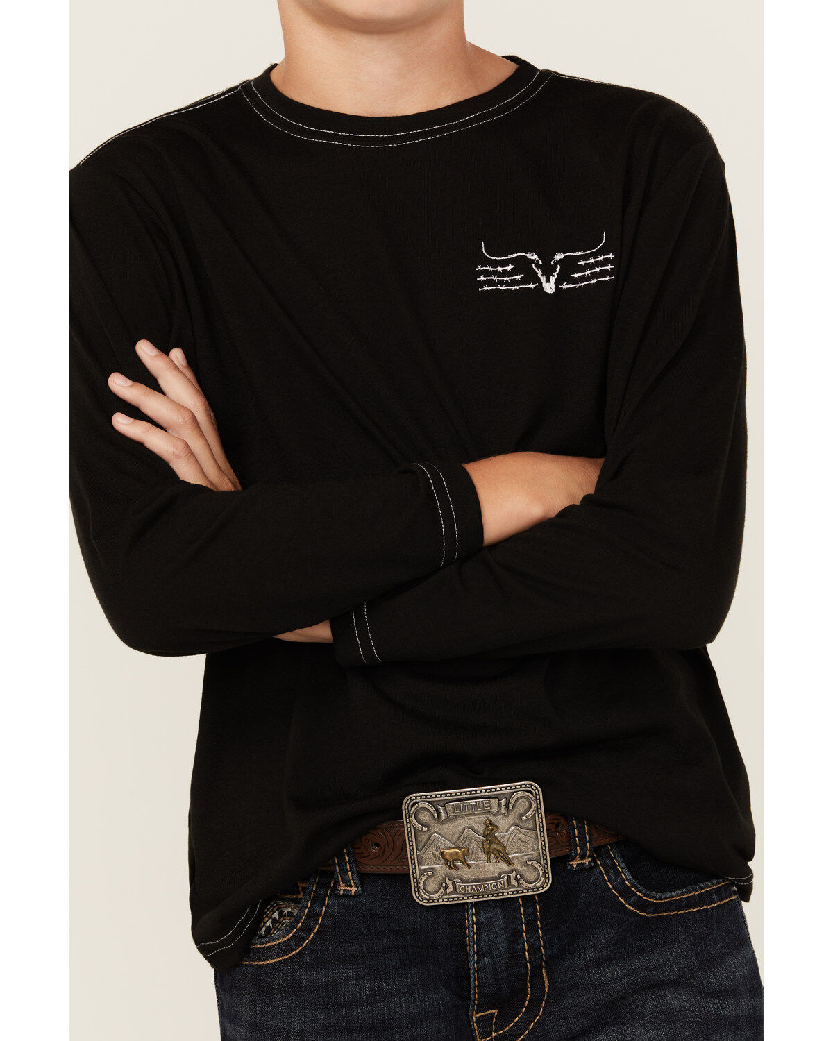 Cowboy Hardware Boys' Triple Barb Ghost Long Sleeve Graphic T-Shirt