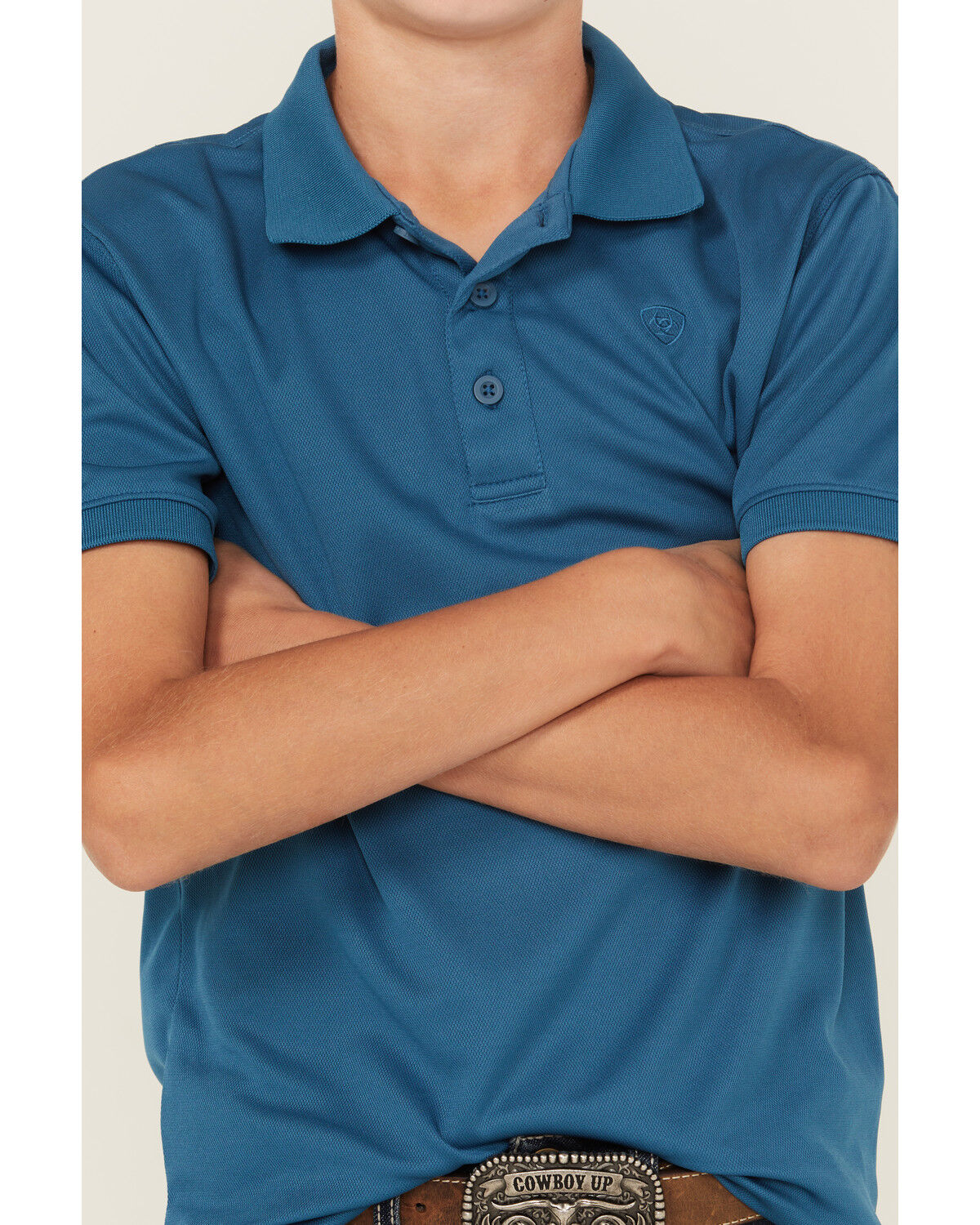 Ariat Boys' Tek Short Sleeve Button-Down Polo Shirt