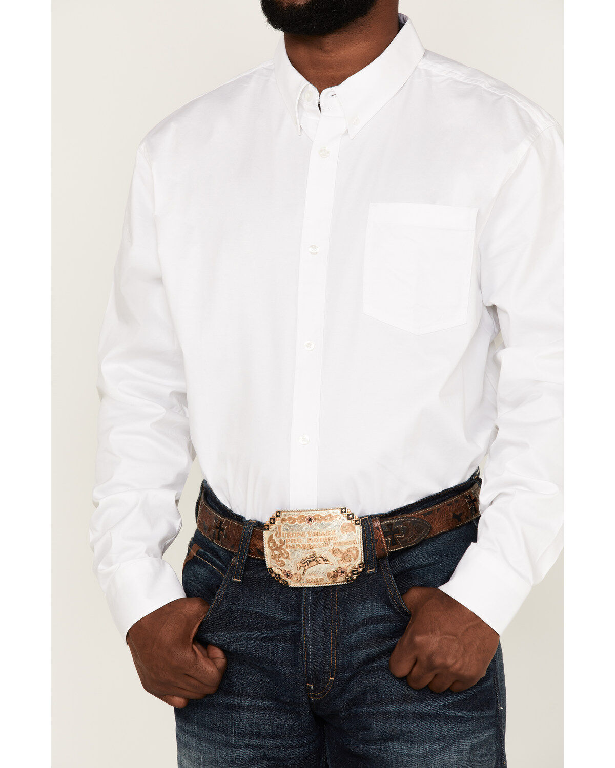 RANK 45® Men's Basic Twill Long Sleeve Button-Down Western Shirt - Tall