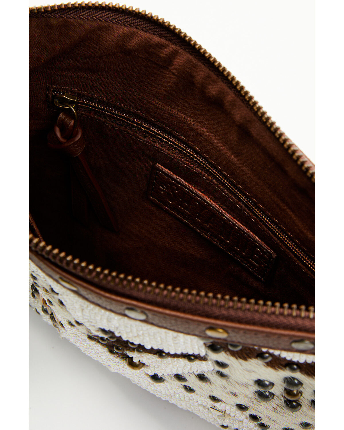 Shyanne Women's Tegan Seed Beaded Cowhide Wristlet Clutch