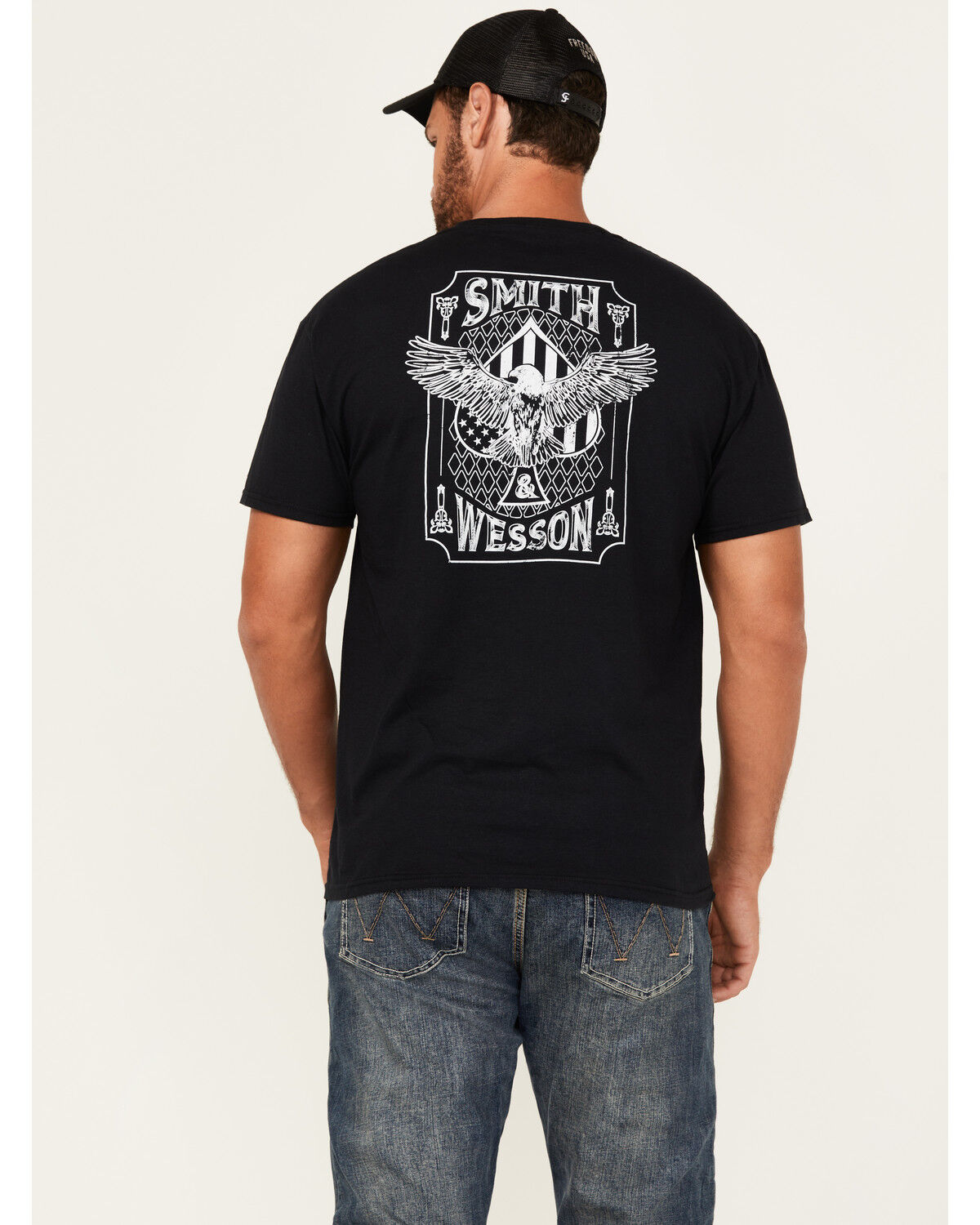 Smith & Wesson Men's Eagle Spade Playing Card Short Sleeve Graphic T-Shirt