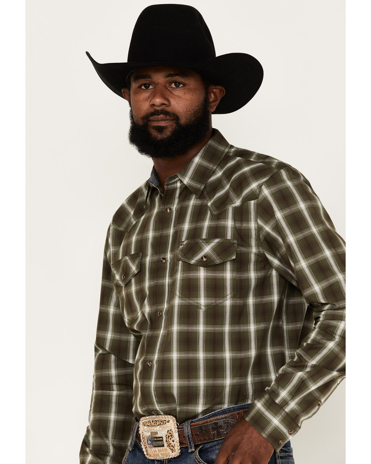 Cody James Men's Lost Trail Plaid Print Long Sleeve Snap Western Shirt