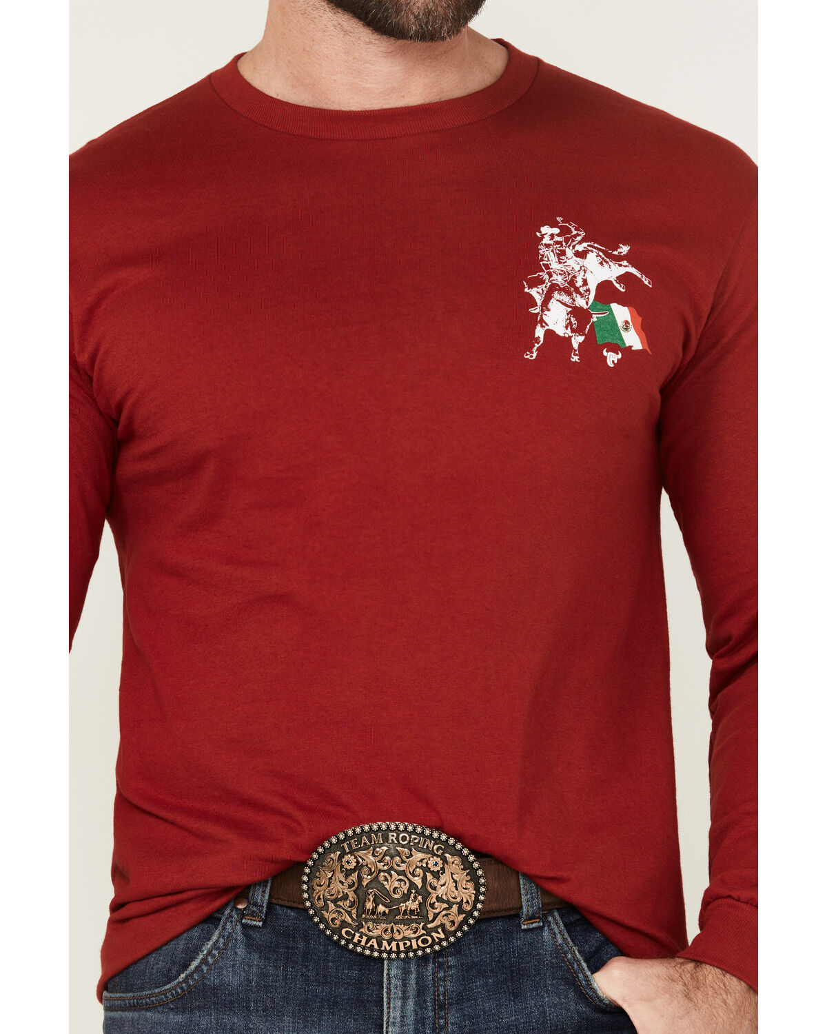 Cowboy Hardware Men's Boot Barn Exclusive Mexico Flag Bulk Long Sleeve Graphic T-Shirt