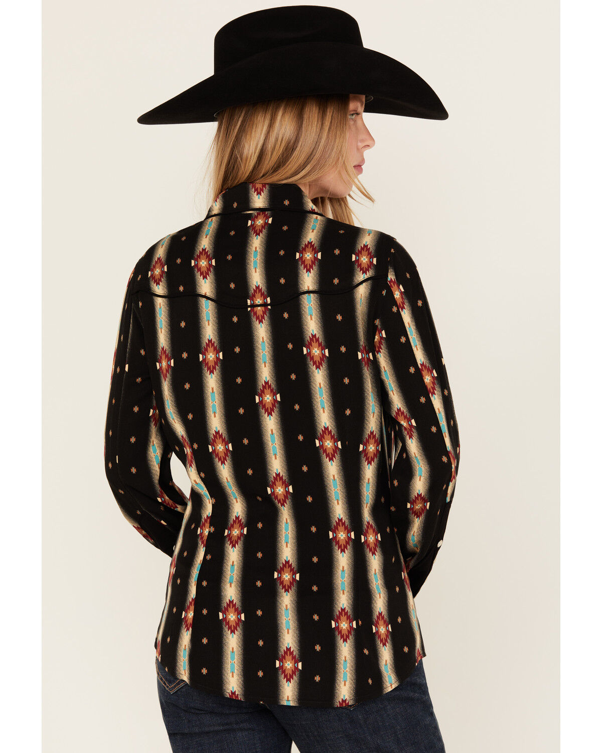 Wrangler X Lainey Wilson Women's Southwestern Print Long Sleeve Snap Western Shirt