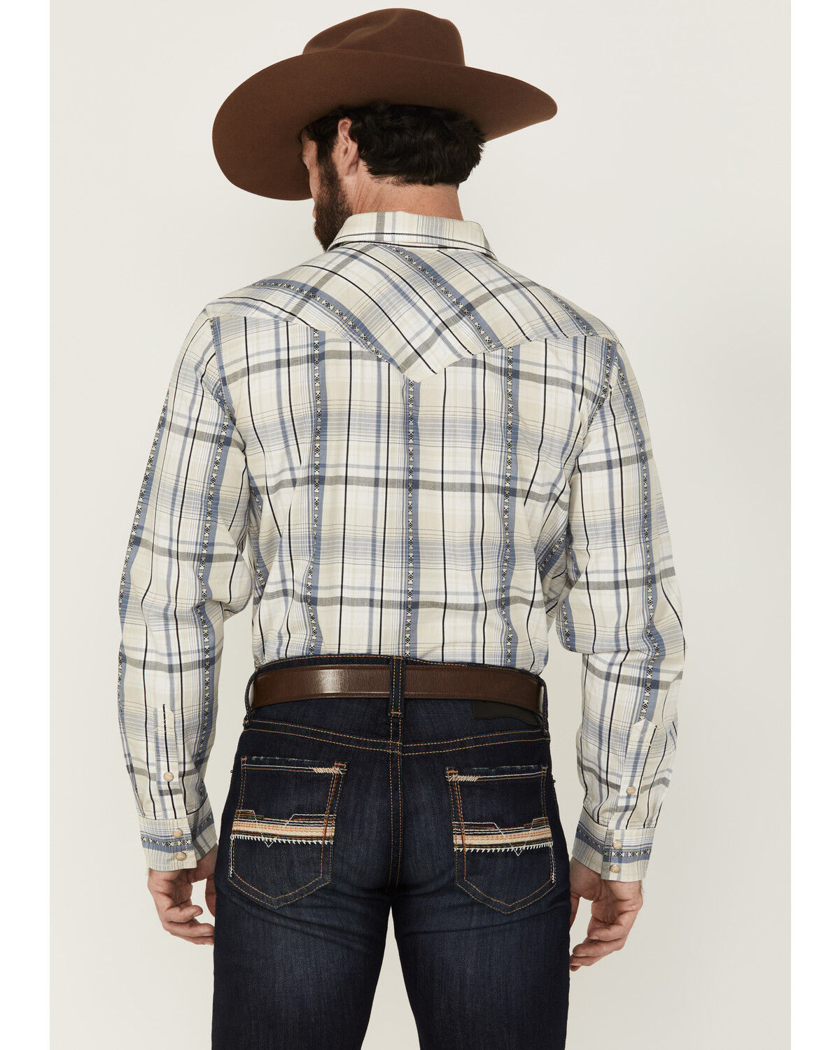 Cody James Men's Western Wind Plaid Print Long Sleeve Snap Western Shirt