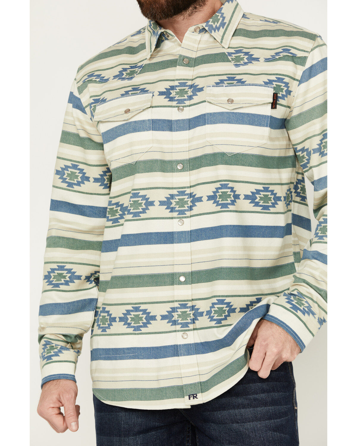Cody James Men's FR Southwestern Print Long Sleeve Snap Midweight Work Shirt