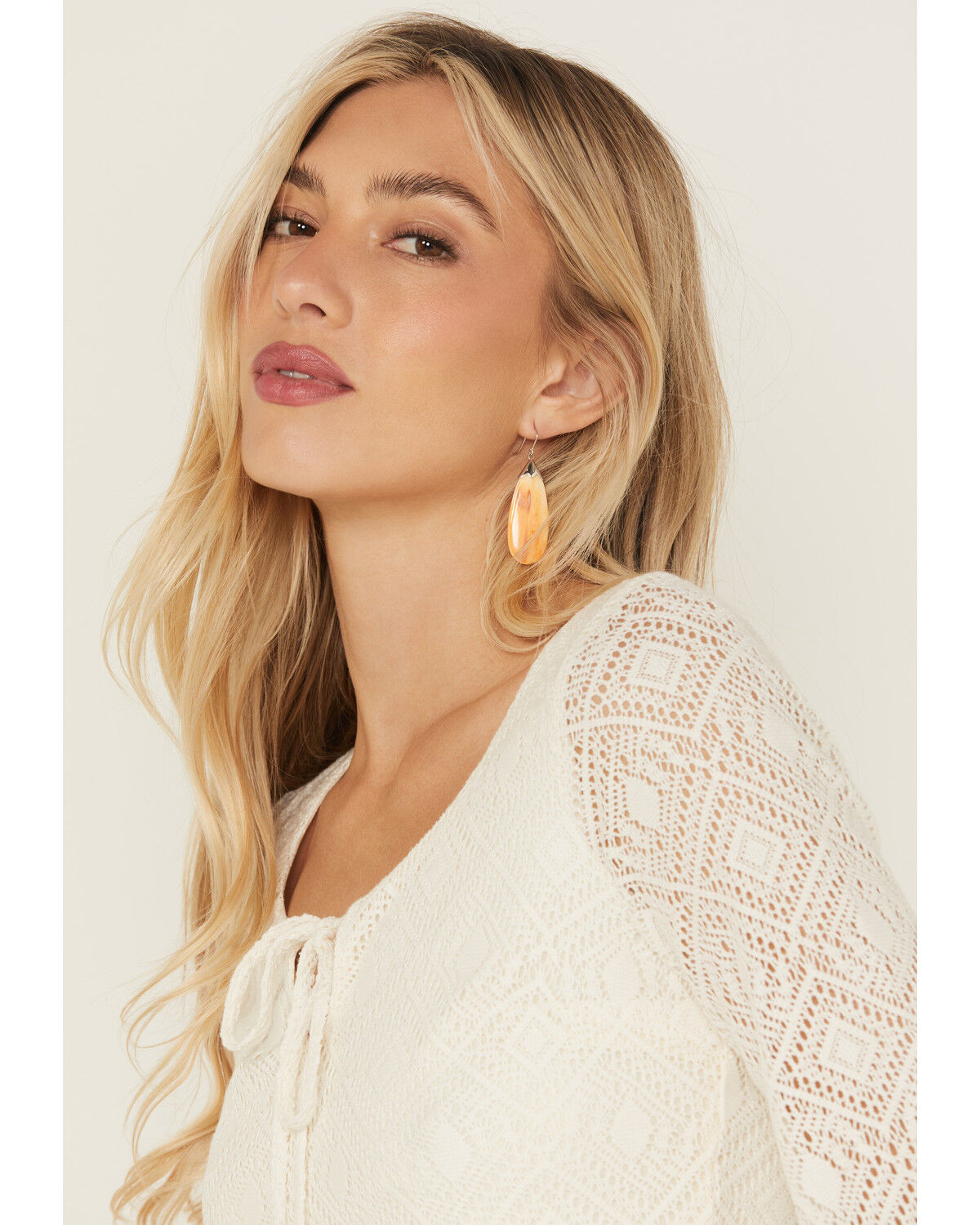Paige Wallace Women's Spiny Oyster Teardrop Earrings
