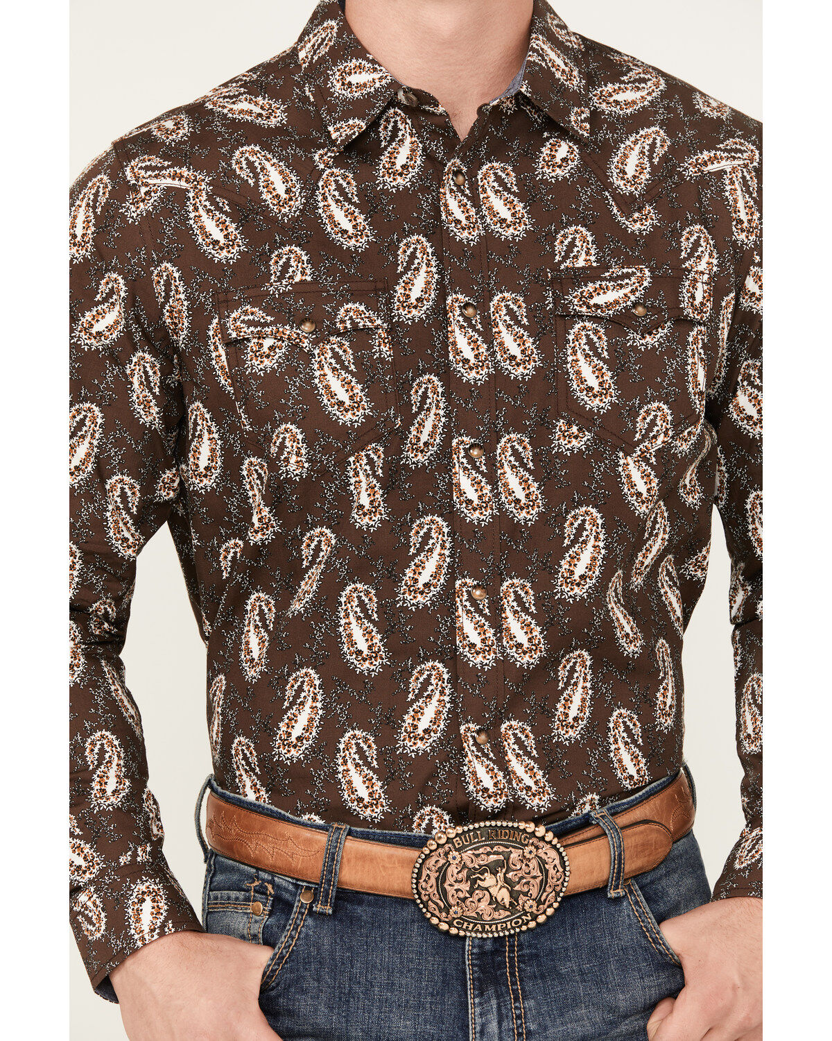 Cody James Men's Flea Market Paisley Print Long Sleeve Snap Western Shirt