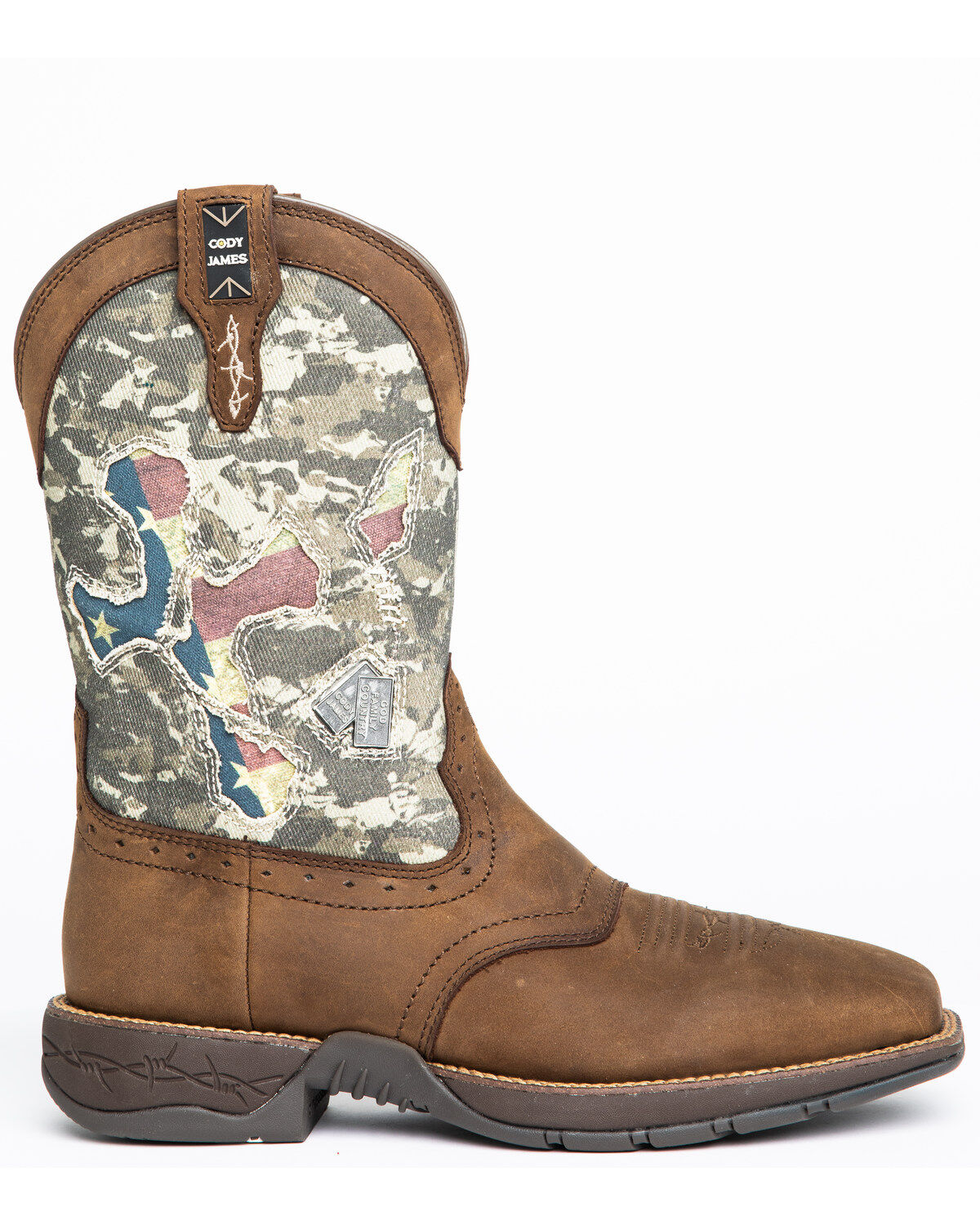 Brothers and Sons Men's Tychee Camo Flag Underlay Western Performance Boots - Broad Square Toe