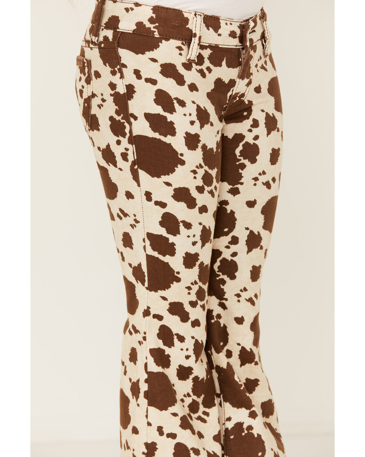 Rock & Roll Denim Girls' Cow Print Flare Stretch Denim Jeans