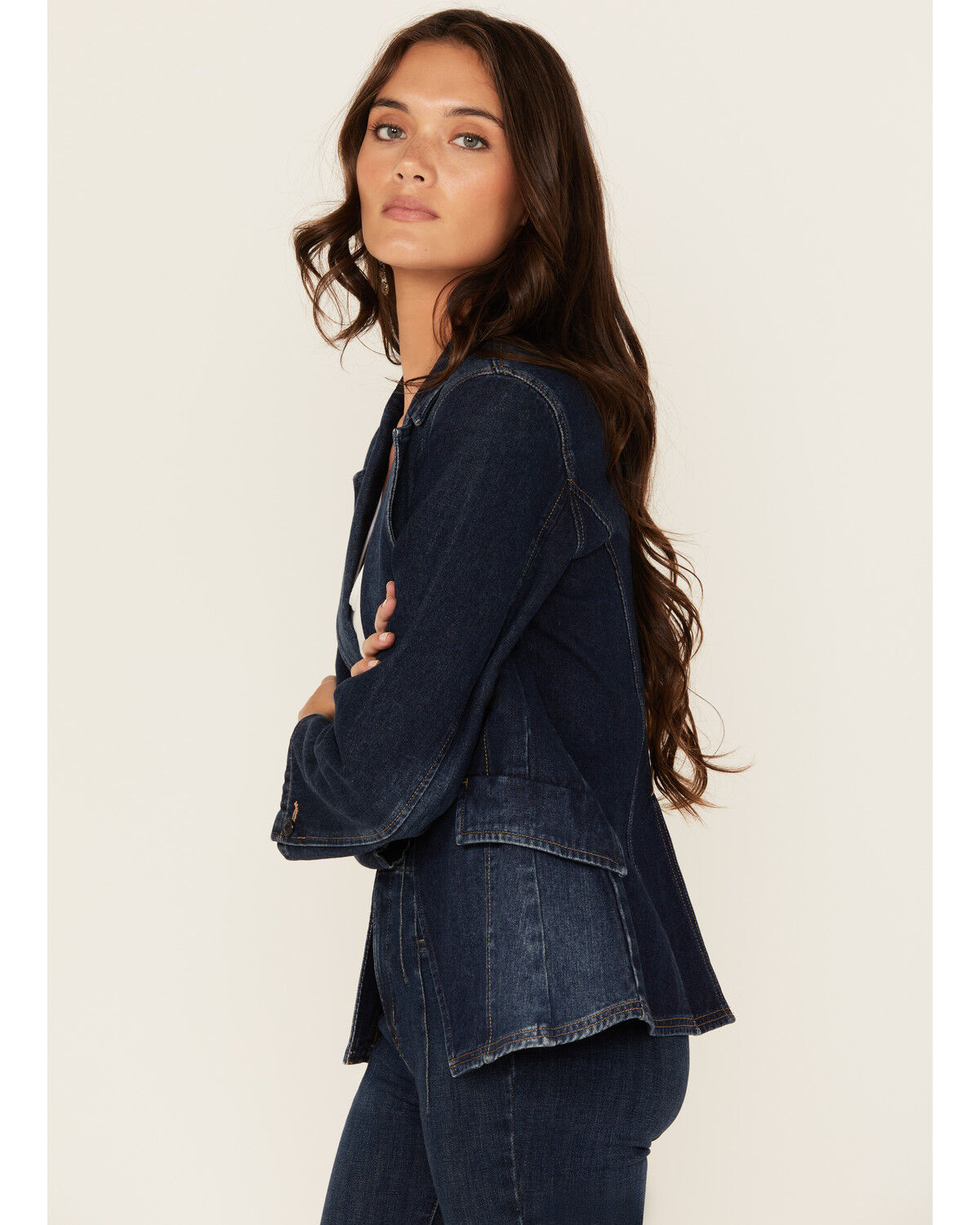 Boom Boom Jeans Women's Dark Wash Denim Blazer