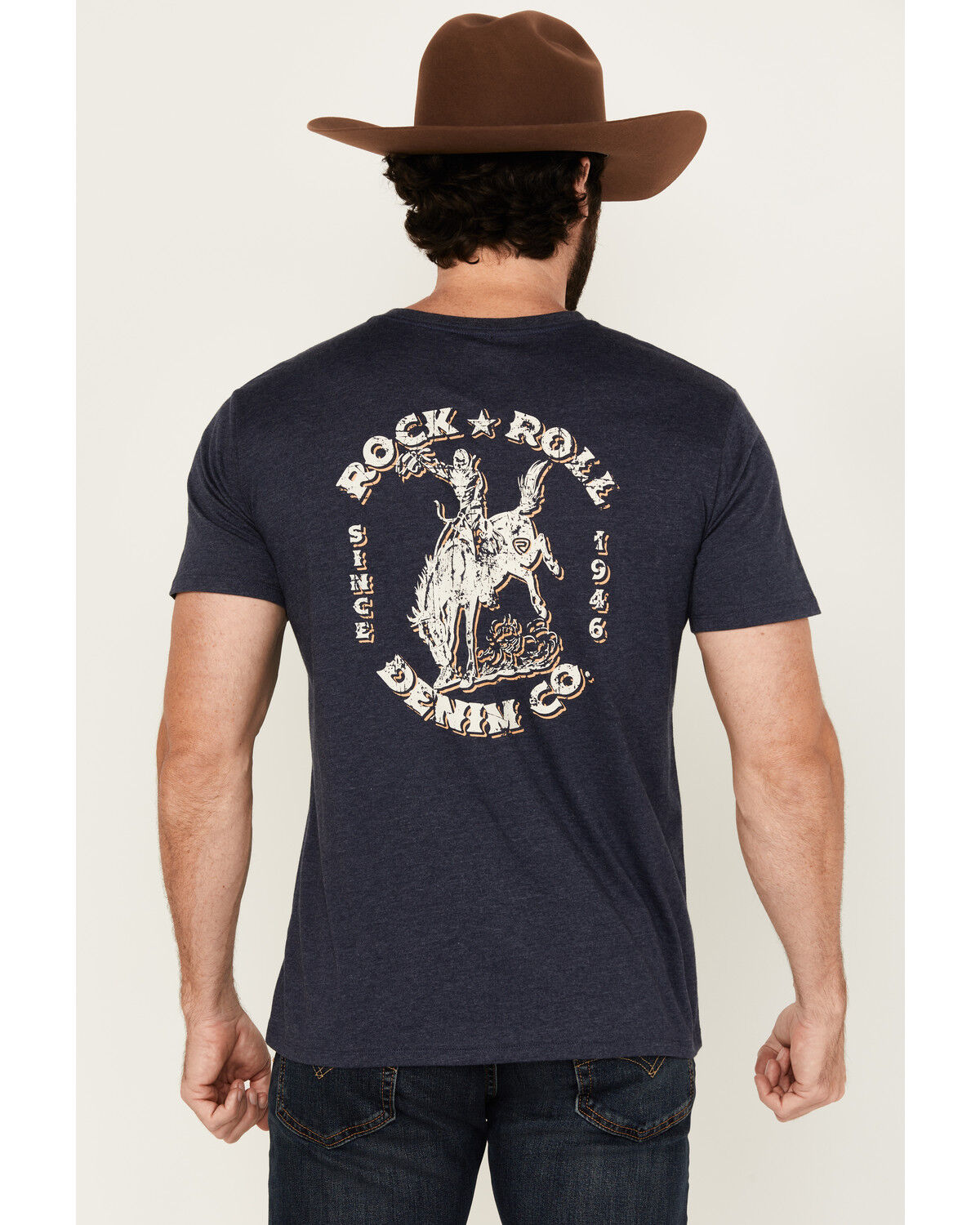 Rock & Roll Denim Men's Bronco Short Sleeve Graphic T-Shirt