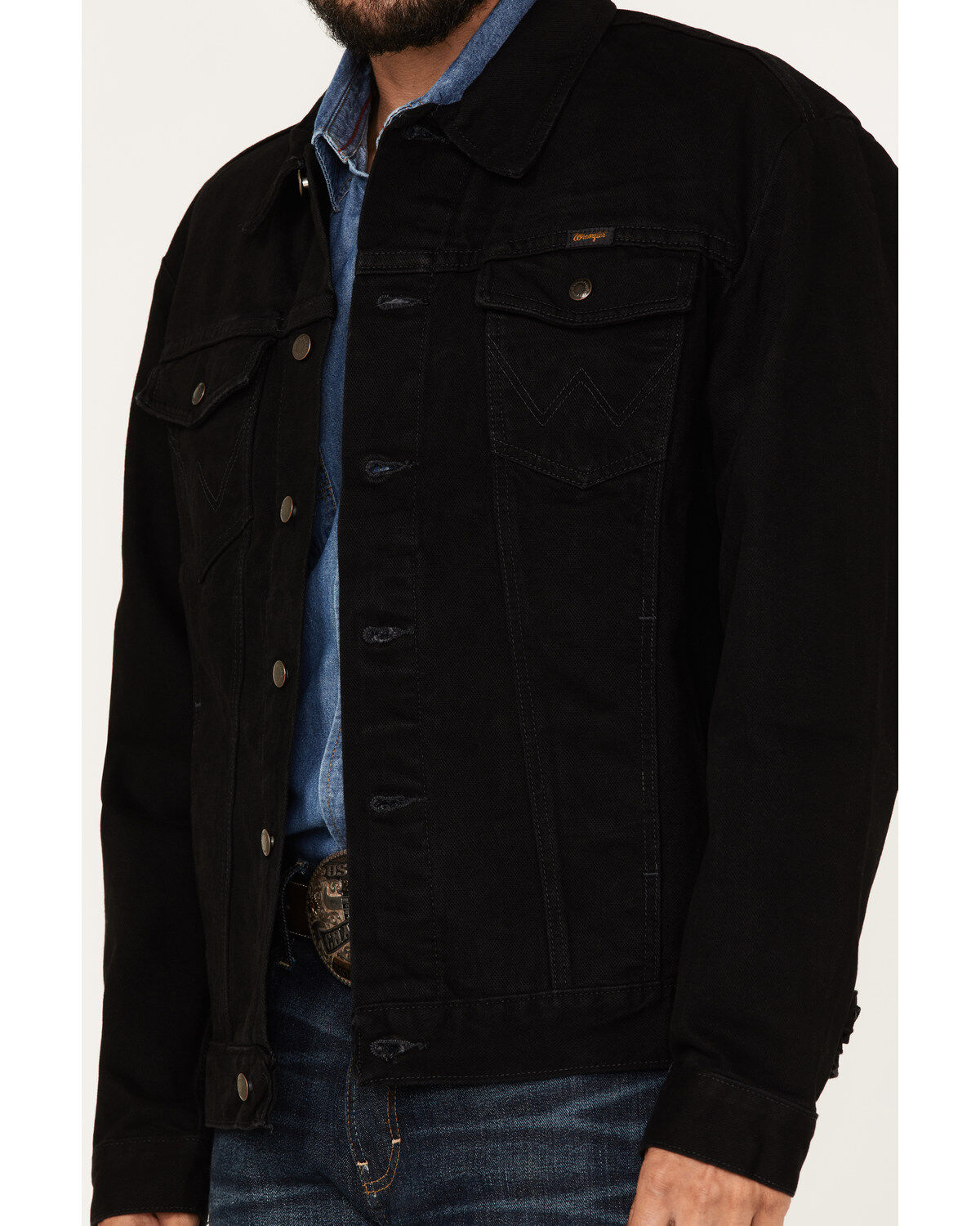 Wrangler Men's Shadow Black Unlined Button-Down Denim Jacket