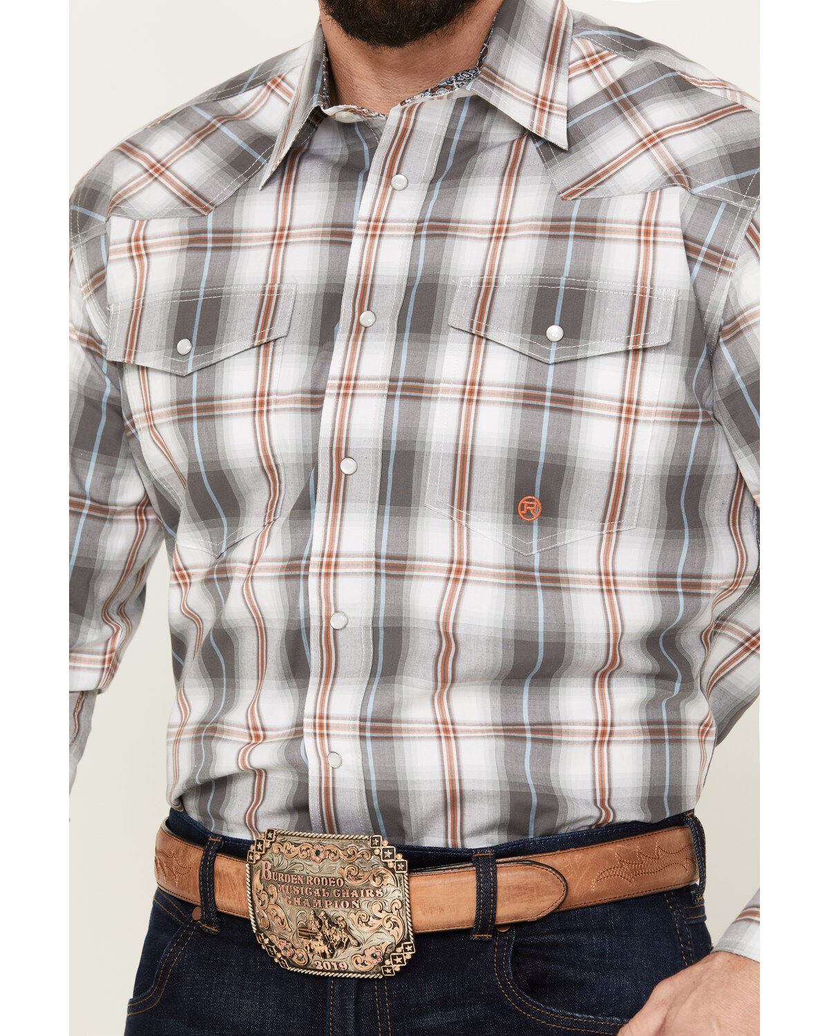 Roper Men's Amarillo Plaid Print Long Sleeve Western Snap Shirt