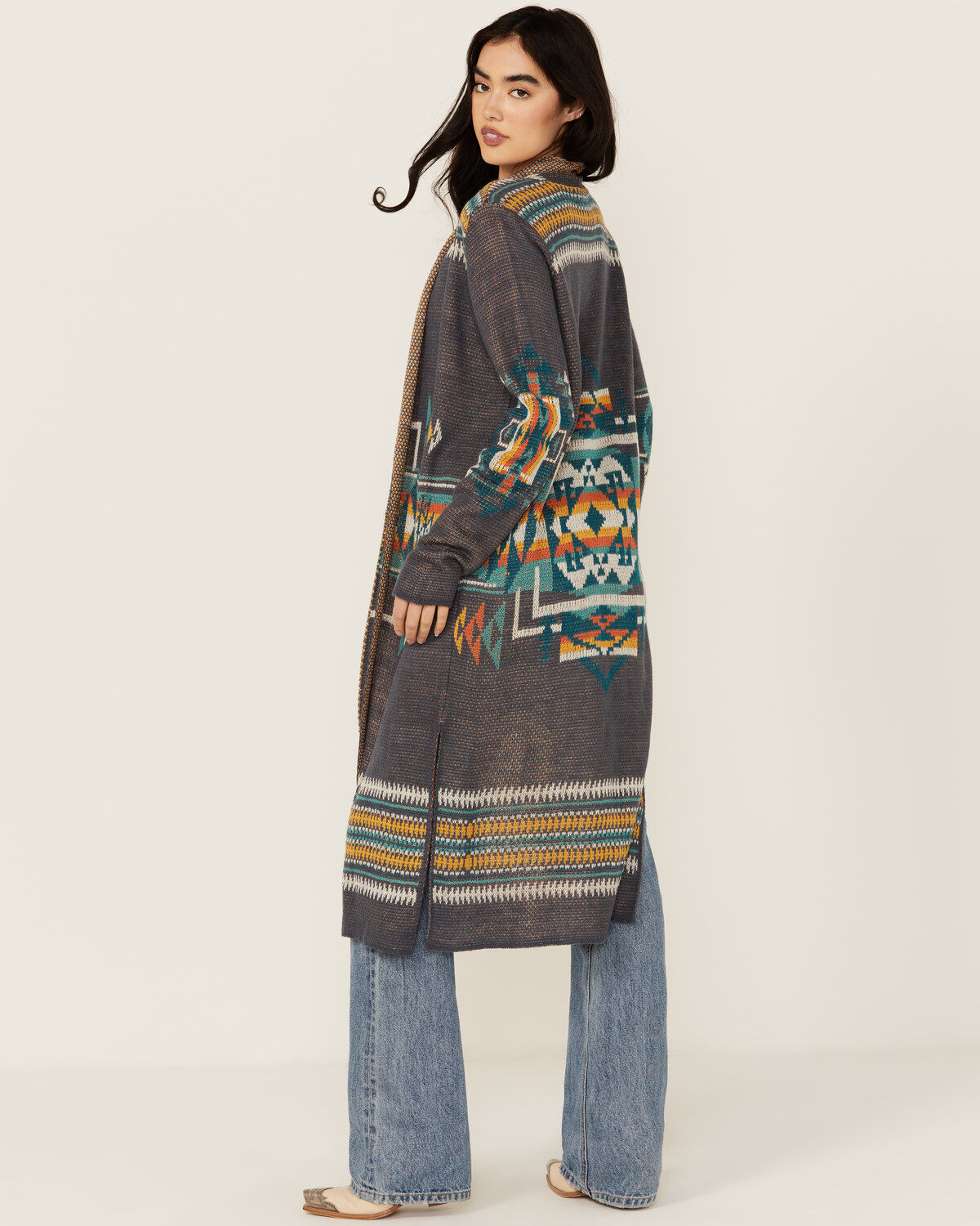 Rock & Roll Denim Women's Southwestern Print Duster Cardigan