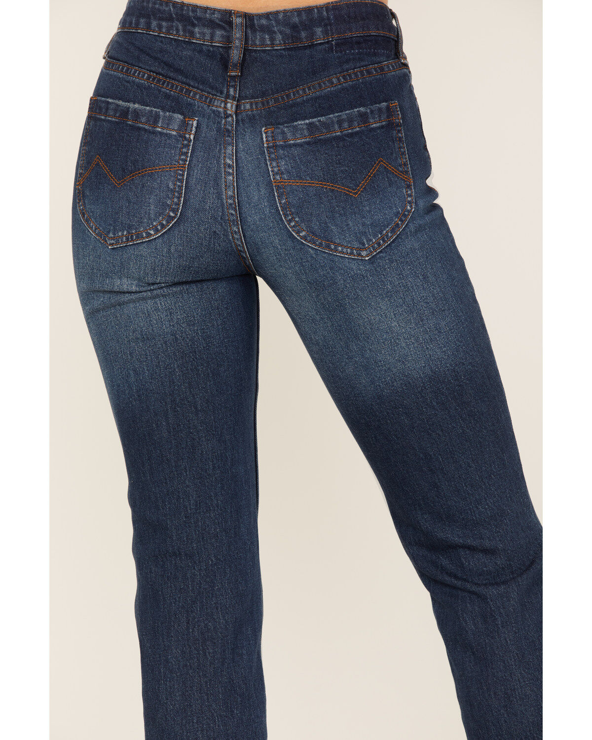 Cleo + Wolf Women's Slim Straight Signature Pocket Denim Jeans
