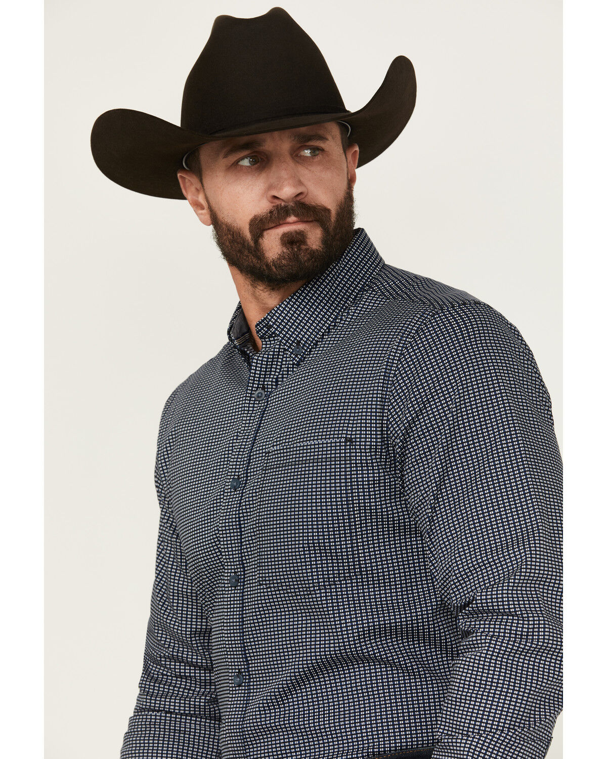 Cody James Men's Chris Geo Print Long Sleeve Button-Down Stretch Western Shirt