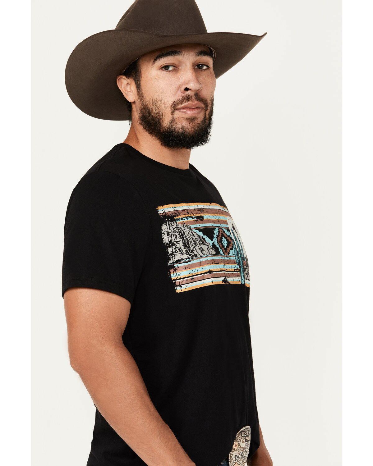 Rock & Roll Denim Men's Southwestern Print Scenic Short Sleeve Graphic T-Shirt