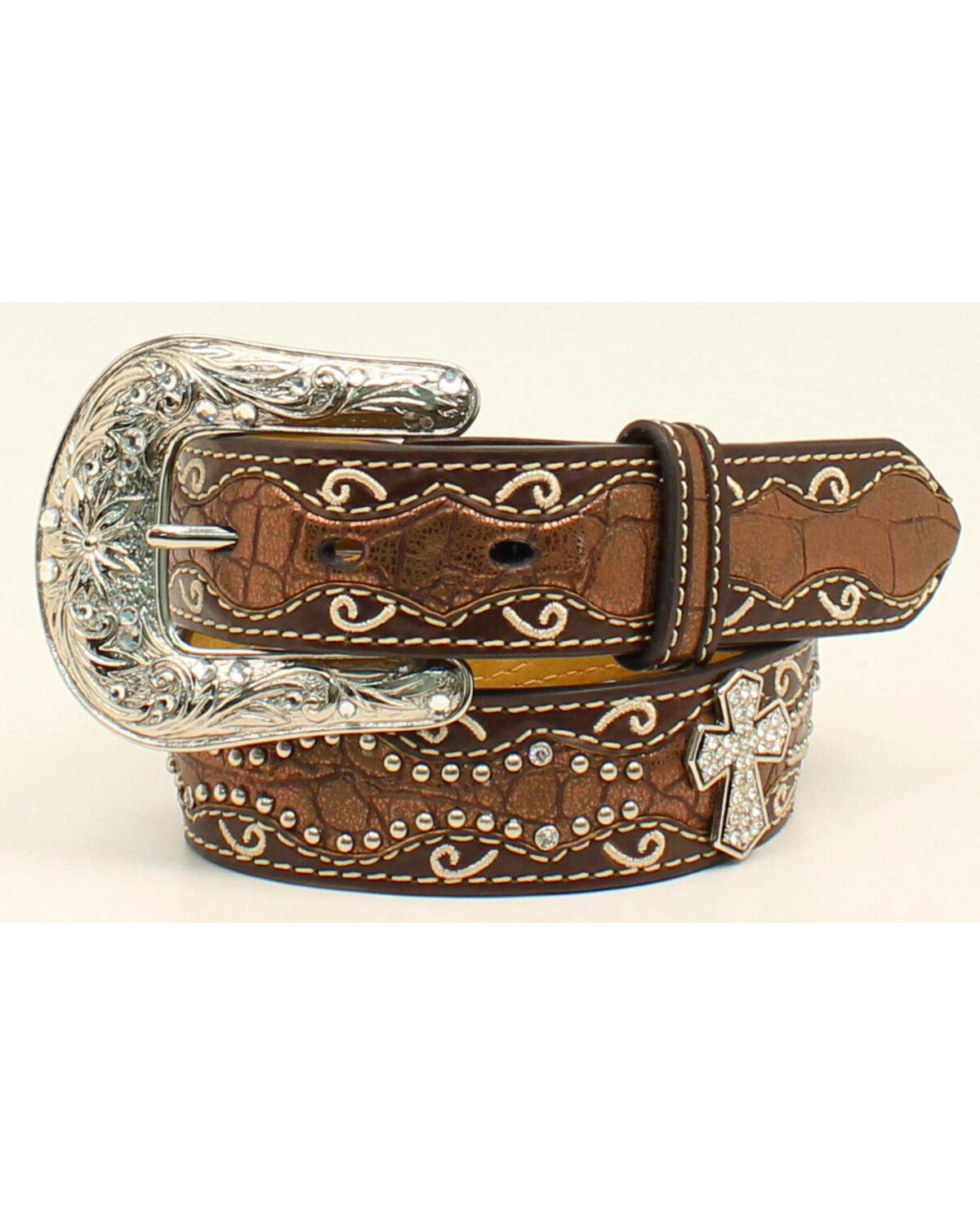 Ariat Girls Studded Cross Inlay Belt