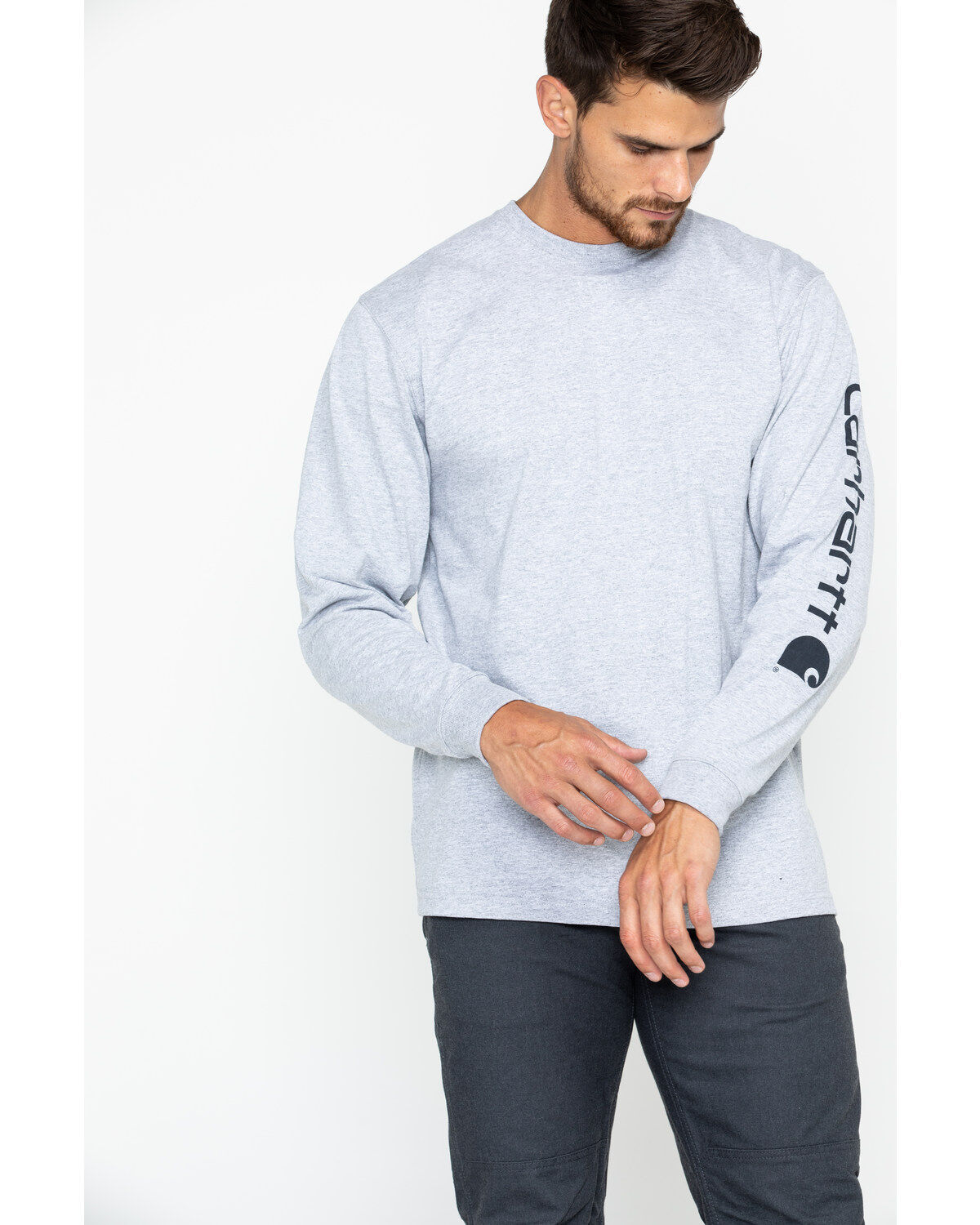 Carhartt Men's Loose Fit Heavyweight Long Sleeve Logo Graphic Work T-Shirt - Big & Tall