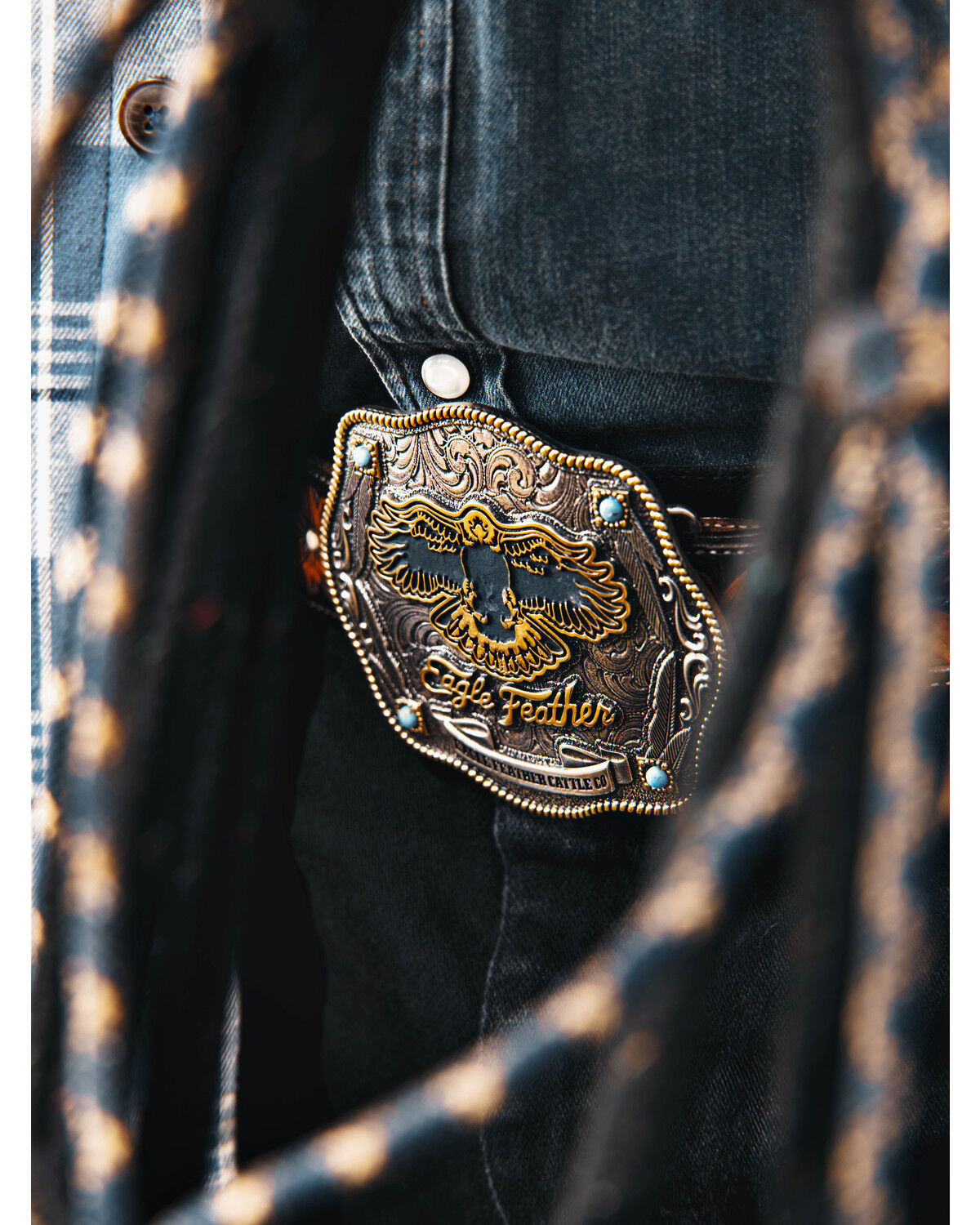 Montana Silversmiths X Ian Munsick Eagle Feather Belt Buckle