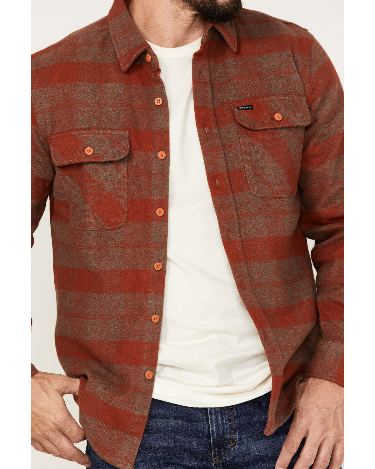 Brixton Men's Bowery Long Sleeve Button Down Flannel Shirt