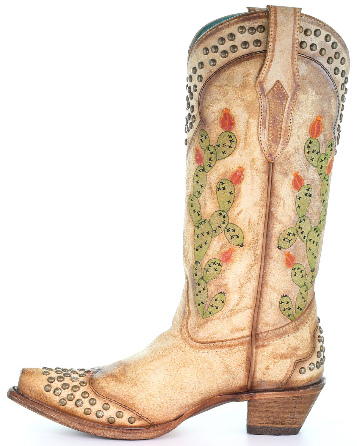 Corral Women's Saddle Cactus Embroidery Western Boots - Snip Toe