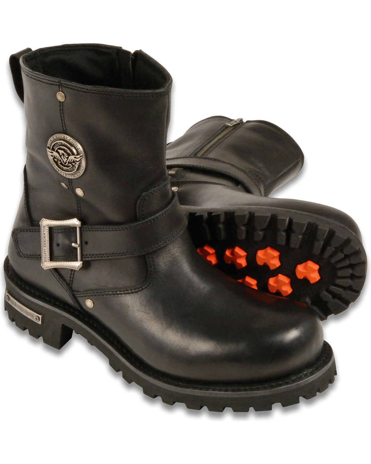 Milwaukee Leather Men's 6" Classic Engineer Boots - Round Toe - Wide
